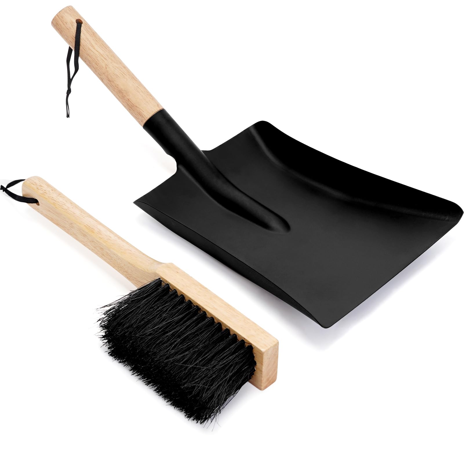 Inno Stage Ash Shovel And Brush Set -Extra Large Fireplace Tools Set Hearth Indoor Outdoor Modern Firepit Coal Shovel And Brush