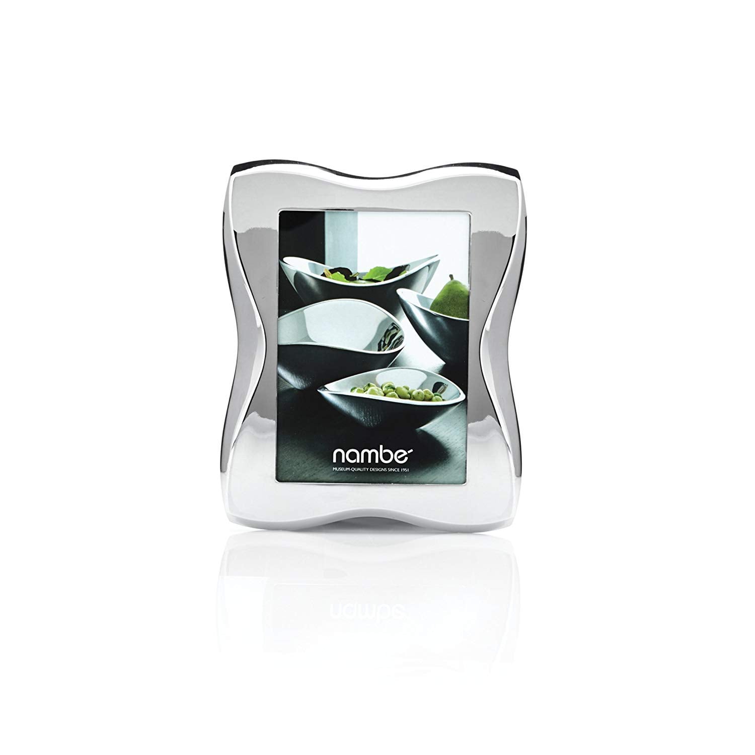 Nambe Bella Picture Frame, 5 x 7 | Photo Frame with Tempered Glass | Vintage and Contemporary Design | Tabletop Display Family, 