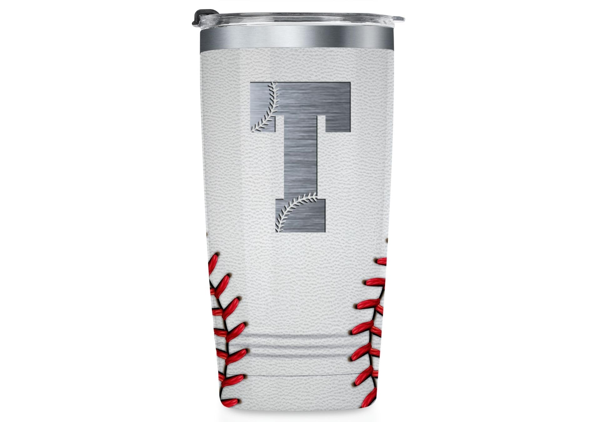 Onebttl Personalized Baseball Gifts for Men Women, Coaches, 20oz Stainless Steel Tumbler with Laser Etched Initials for Baseball