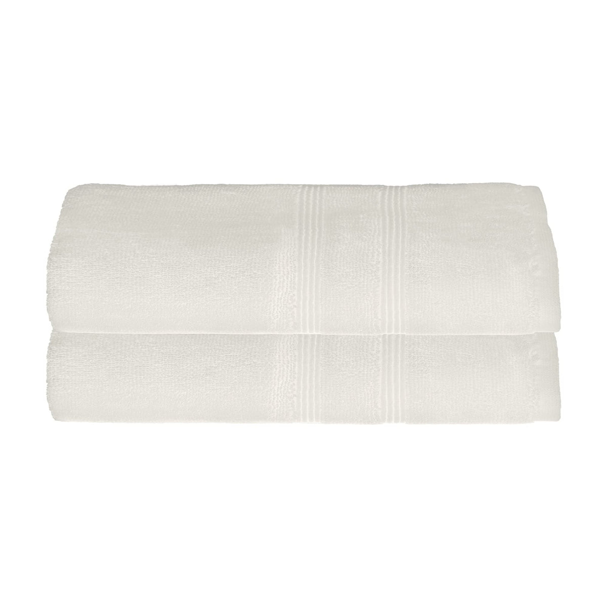 Mosobam 700 Gsm Hotel Luxury Hand Towels 16X30, Set Of 2, White, Turkish Hand Towels, Viscose Made From Bamboo - Turkish Cotton