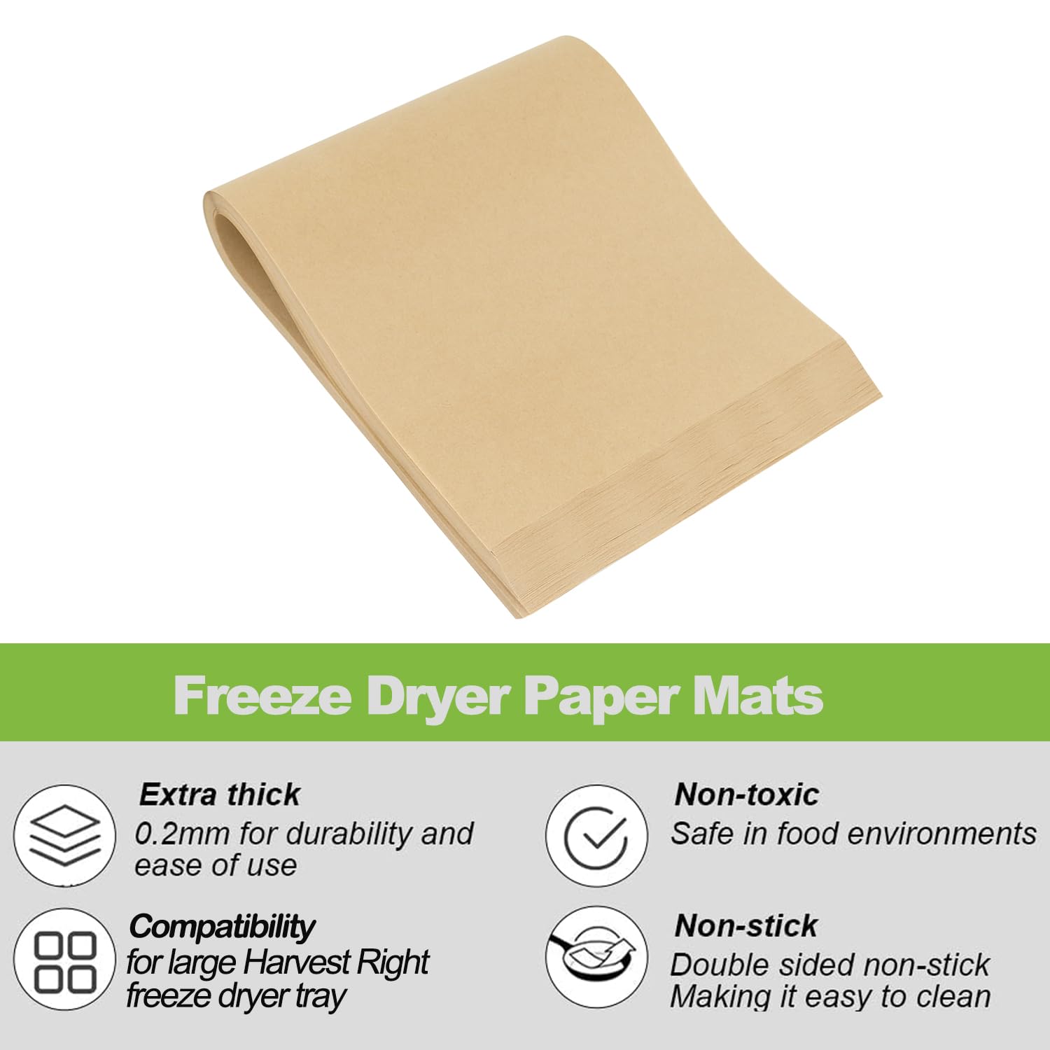 150 Pcs Large Freeze Dryer Paper Mats For Harvest Right Freeze Dryer Tray Accessories 100% Parchment Paper