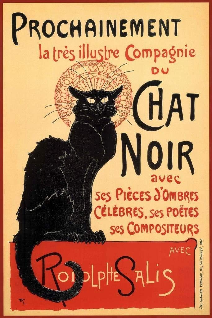 Le Chat Noir The Black Cat Vintage Advertisement Vintage Illustration Art Deco Vintage French Wall Art Nouveau 1920 French Adver