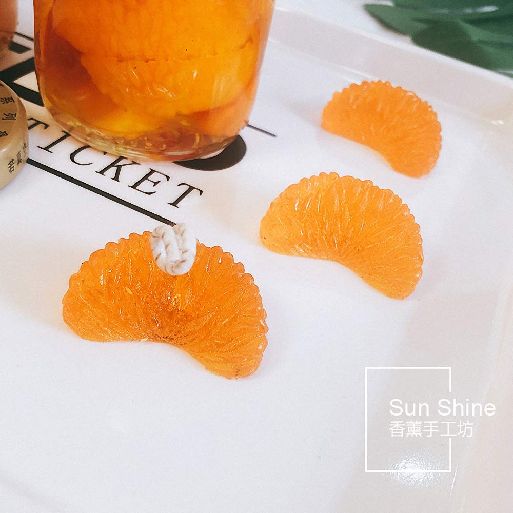 4-Cavity Tangerine Slice Silicone Mold Mandarin Orange Segments Fruit Fondant Gum Paste Icing Mold For Cake Cupcake Decoration C