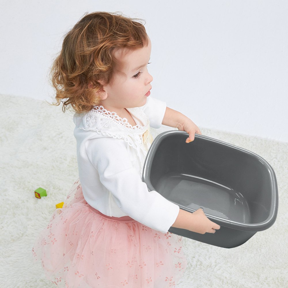 Begale 10 Quart Wash Basin, Set Of 4 (Gray)