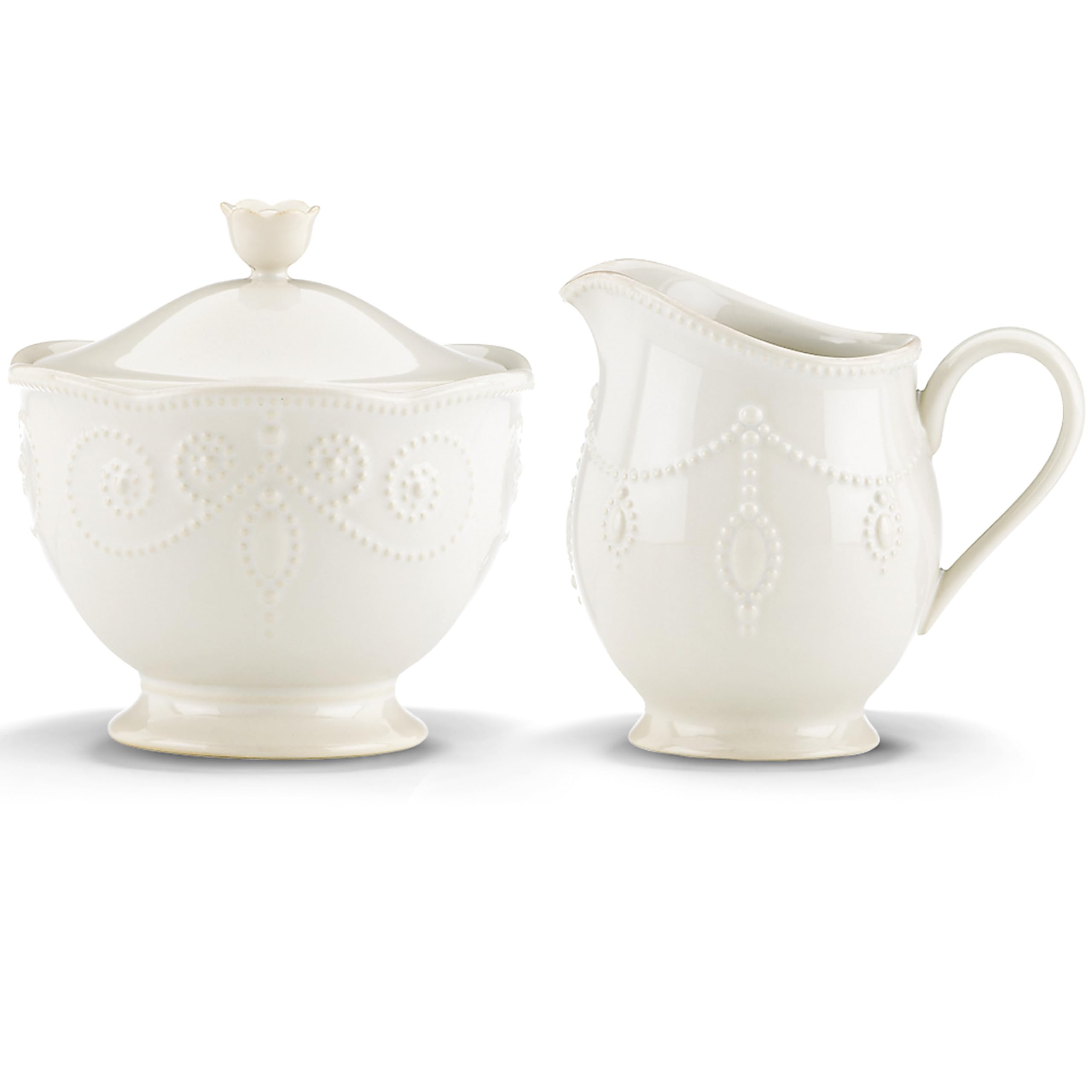 Lenox French Perle Sugar And Creamer, White -, 2.60 Lb