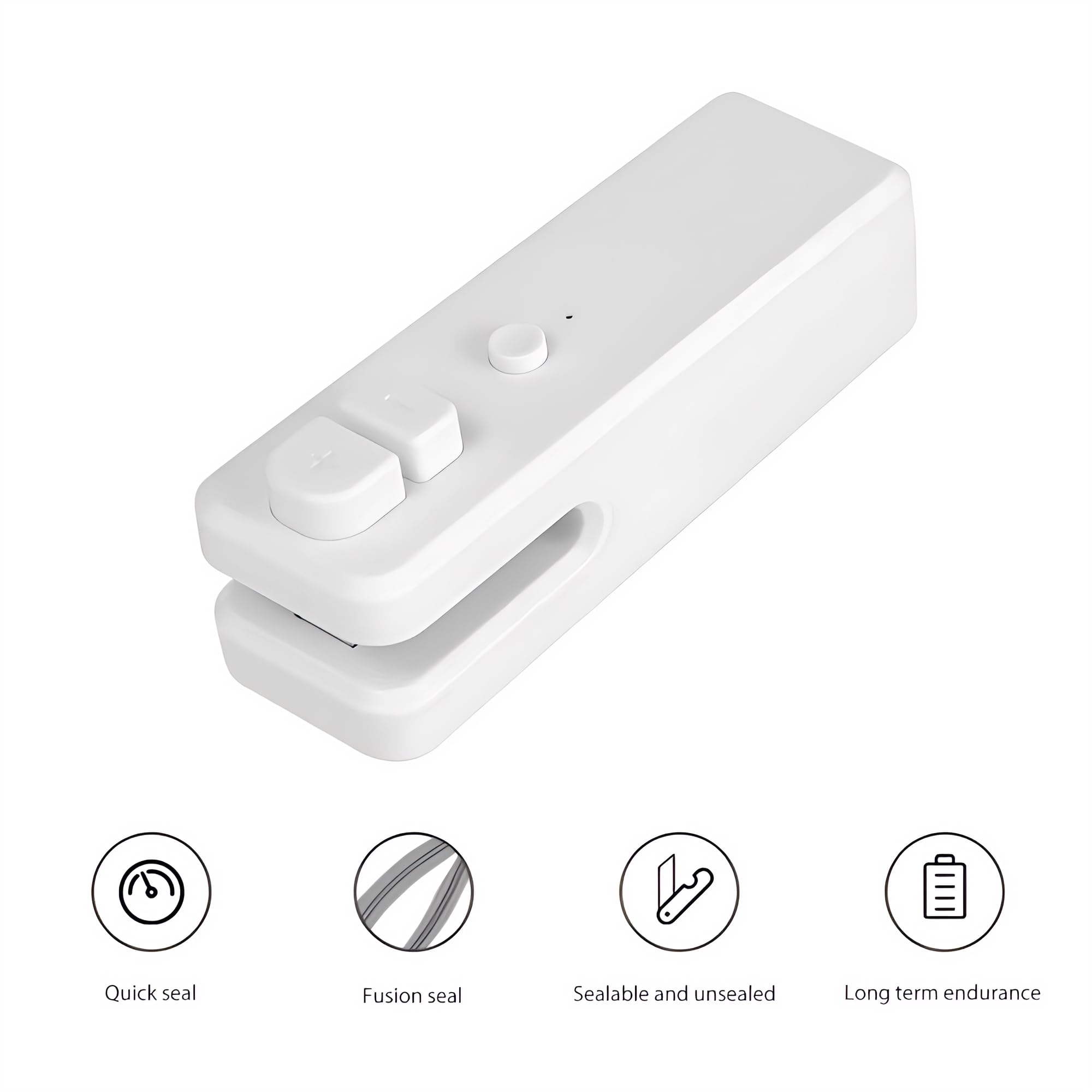 WOSERLD Bag Sealer 2 in 1 Mini Bag Sealer Heat Sealer and Cutter Rechargeable Chip Bag Sealer for Snacks Lithium battery bag res