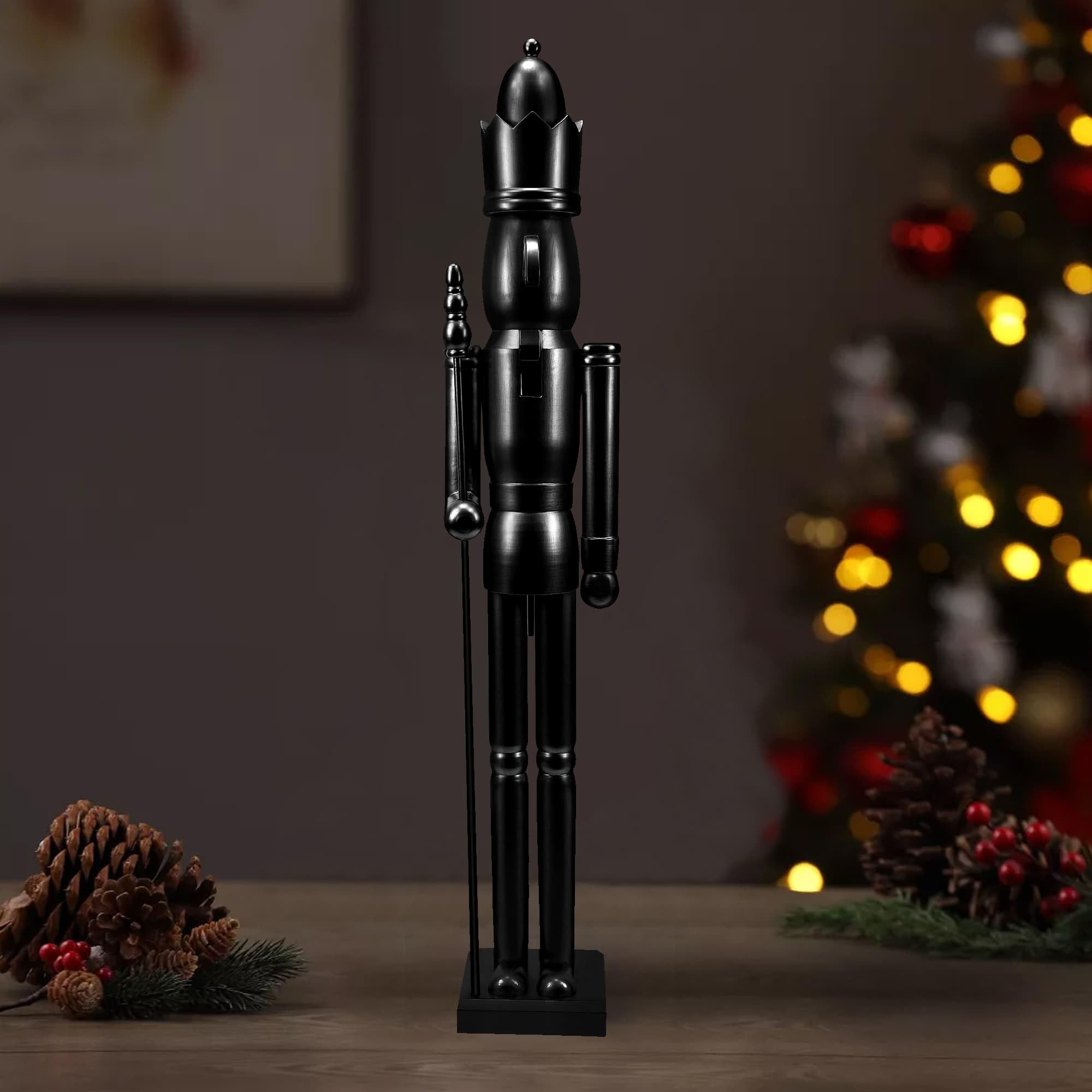 Jeco Inc. 36 Inch Wooden Black King Nutcracker