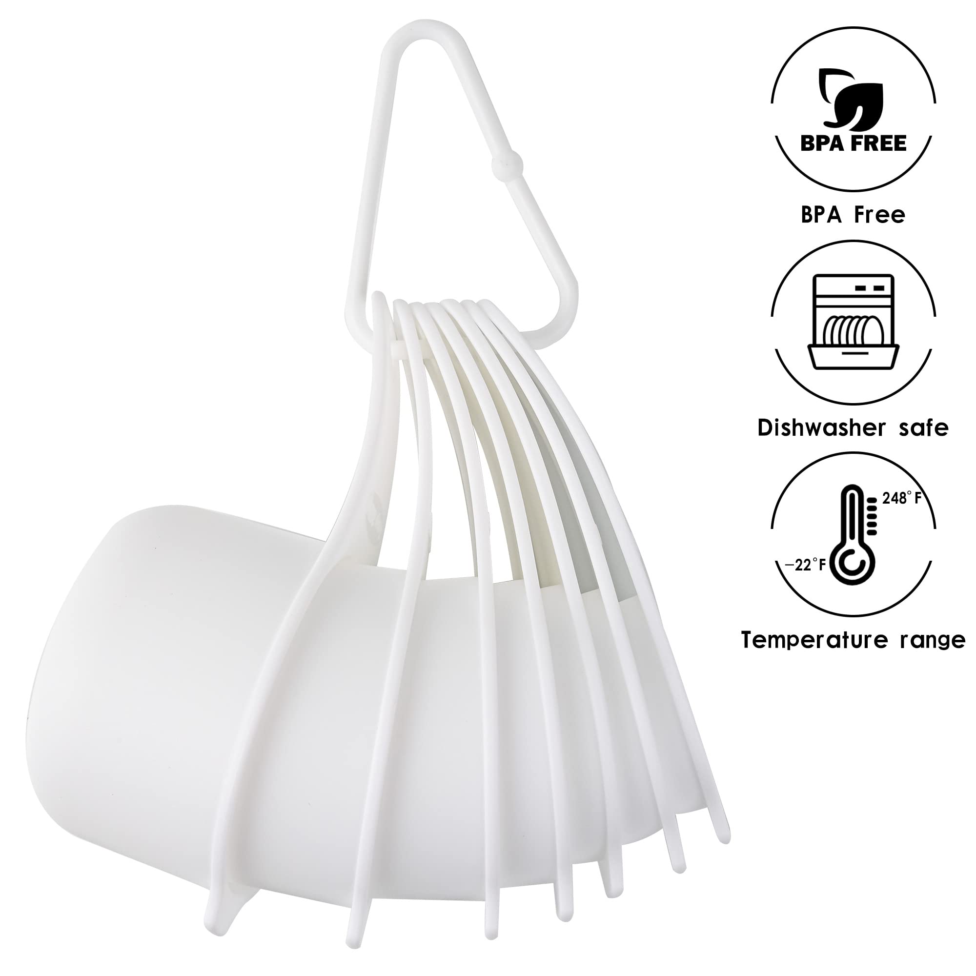 Spuvgvc Plastic Measuring Cups And Spoons Set, White Dry Measuring Cups Set With Spout And Leveler For Kitchen And Baking, Bpa F