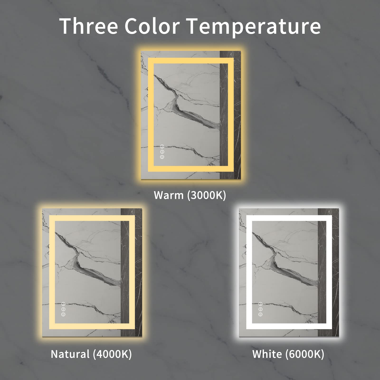 LOAAO 28X36 LED Bathroom Mirror with Lights  Anti-Fog  Dimmable  Backlit + Front Lit  Lighted Bathroom Vanity Mirror for Wall  Memory Function  Tempered Glass  Safe to Use  ETL Listed