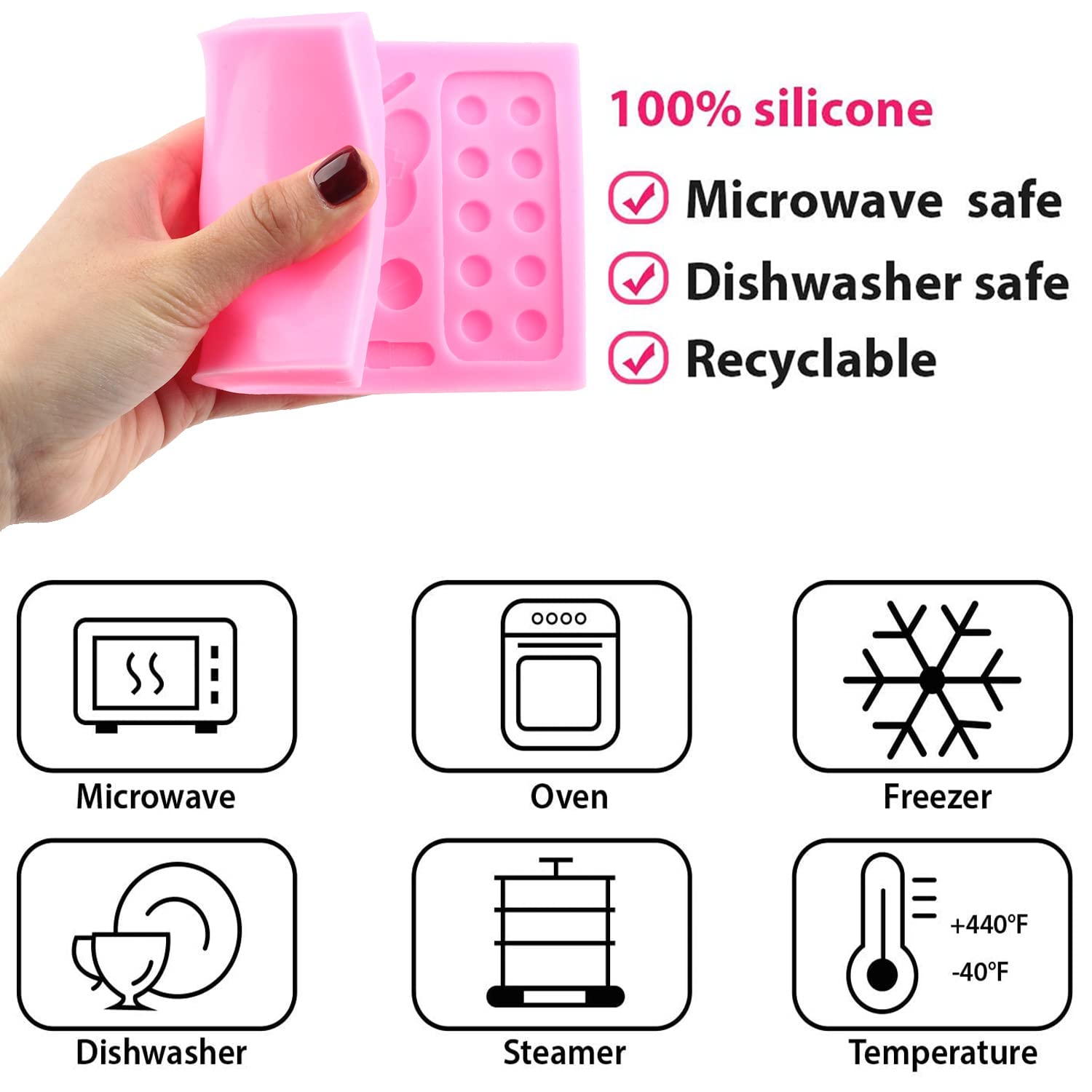 Mujiang Medical Apparatus Silicone Mold Learning Series Fondant Molds For Cake Decorating Chocolate Candy Resin Clay Set Of 2