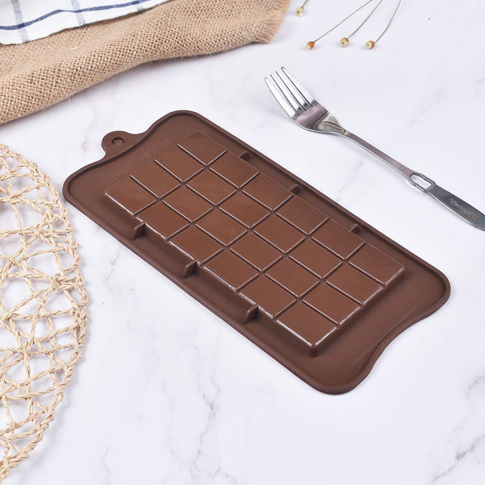 Newk Chocolate Silicone Molds, Break-Apart Candy And Energy Bar Silicone Molds, Pack Of 6