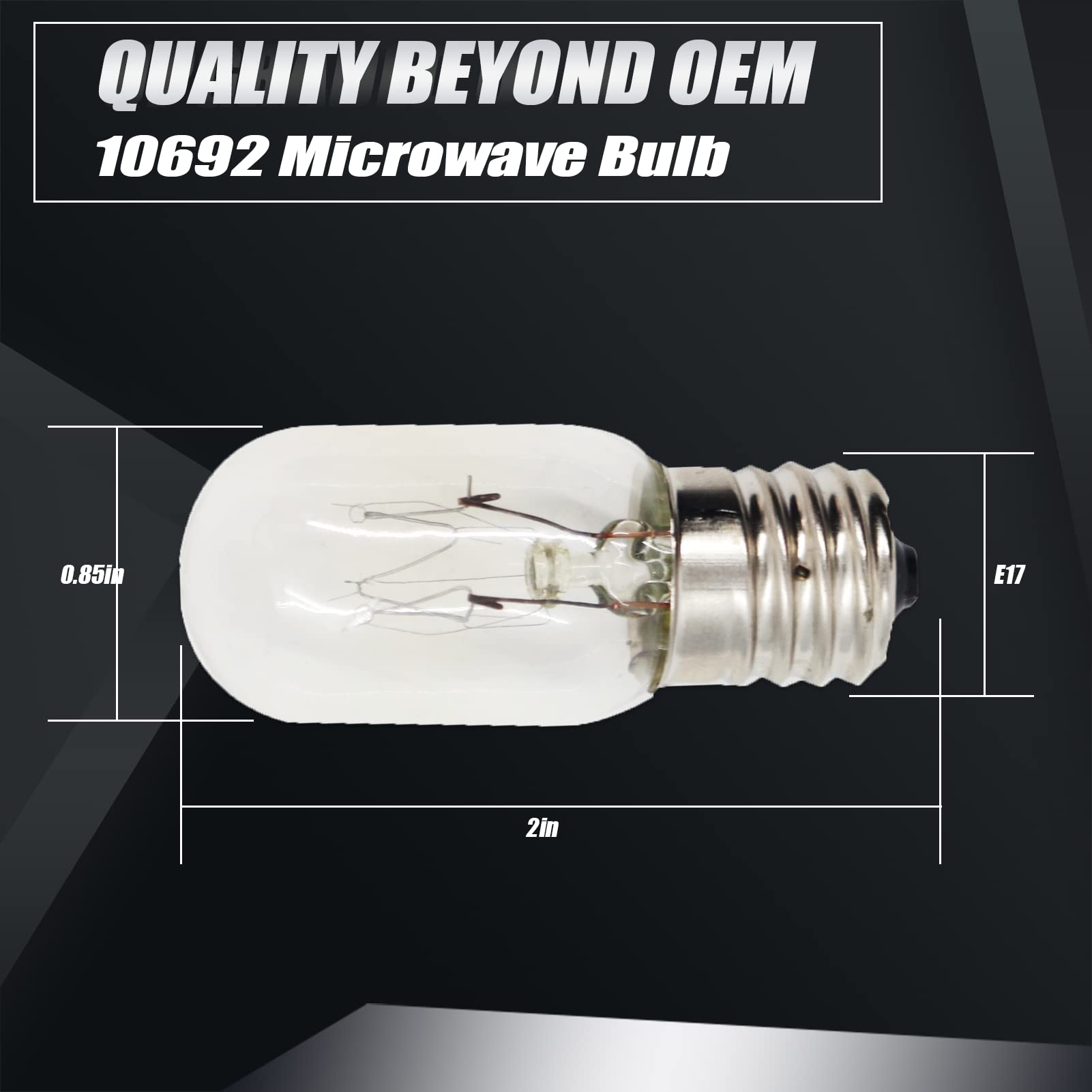 Upgraded 10692 Microwave Bulb 110-130V Wide Voltage T7 E17 25W Compatible With Ge Appliance Bulb Excellent Quality-1 Year Qa (6P