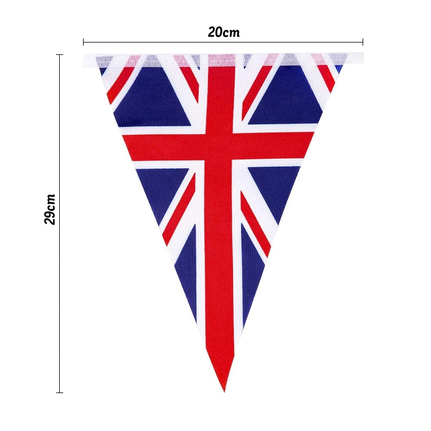 Fabric Union Jack Bunting String Flag 8M/26Ft Long With 25 Triangular Flags Bunting British Banners Party Decor British Uk Patri