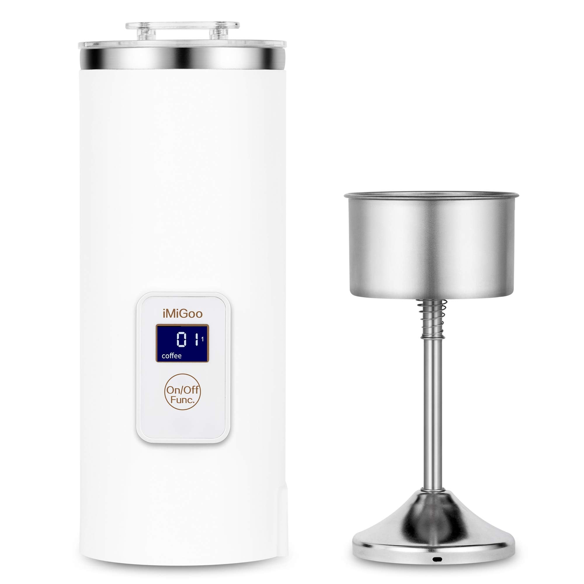 iMiGoo Dual Brew Electric 8oz Coffee & Tea Percolator, 17oz Boil Water, Keep Warm, Portable Multi-Functional Stainless Steel Pot