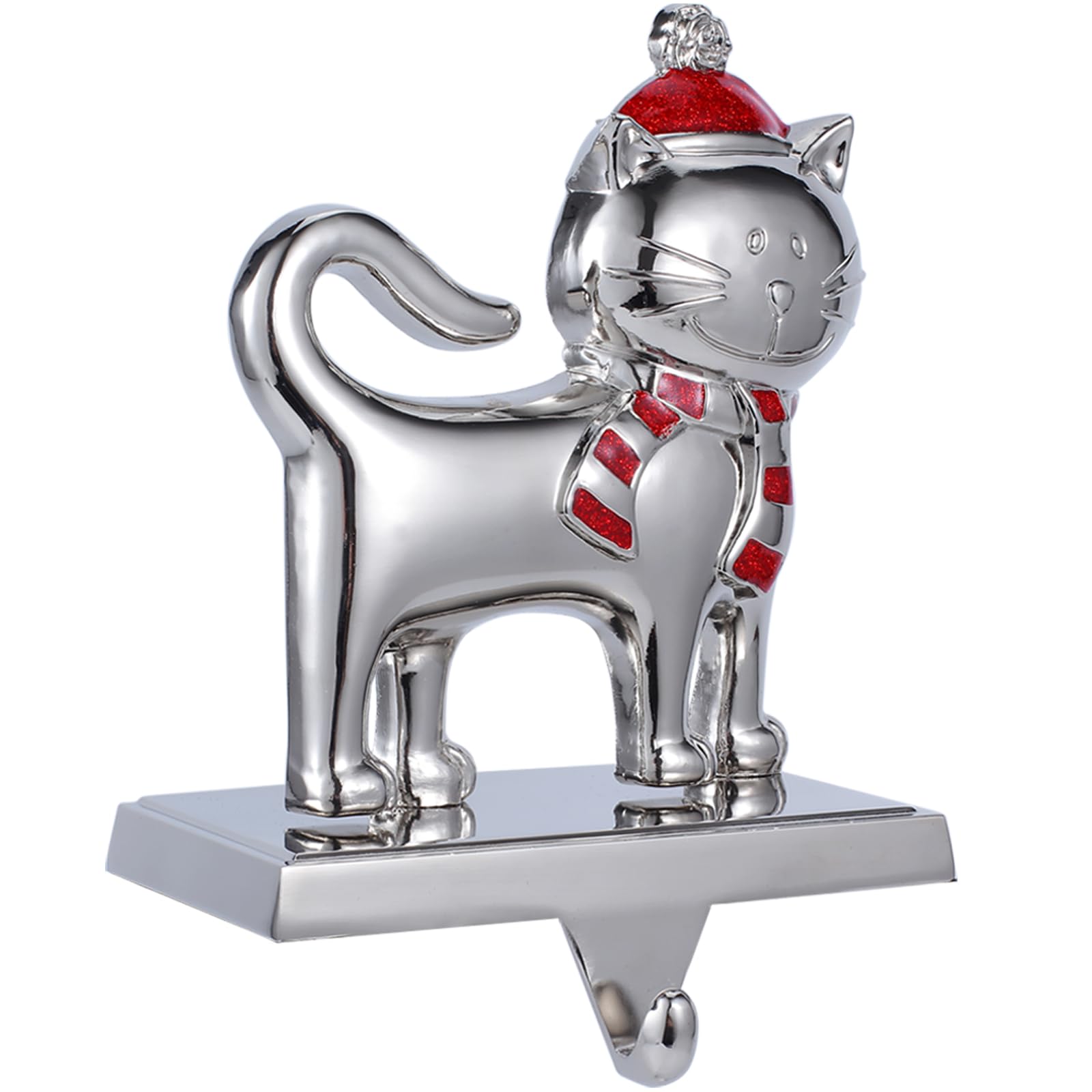 Desami 1 Set Christmas Stocking Holders for Mantel-Christmas Cat Stocking Hanger for Mantel-Metal Christmas Stocking Holder for