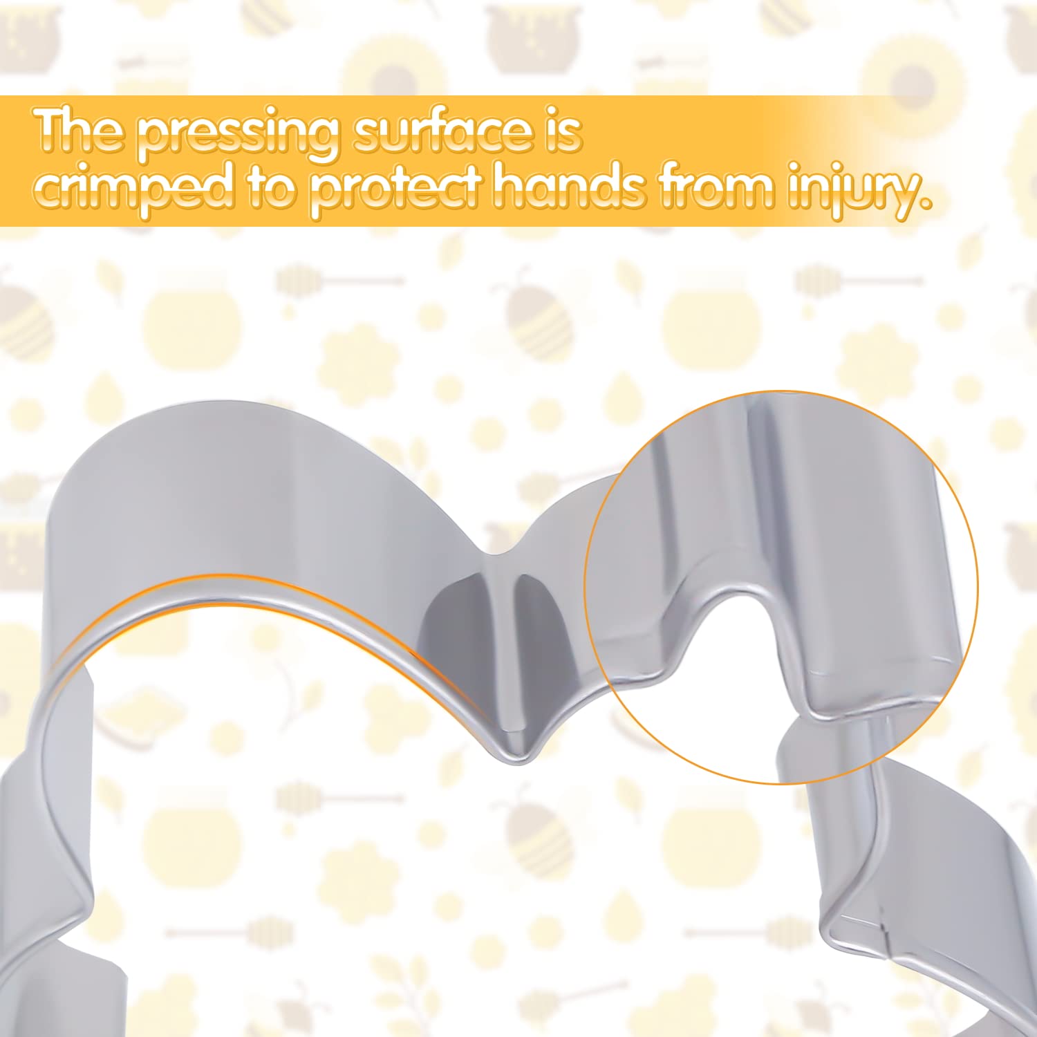 Kukifun 6Pack Bee Cookie Cutters Set, Bee,Beehive,Honey Jar,Winnie The Pooh,Flower Shapes Stainless Steel Biscuit Molds For Hone