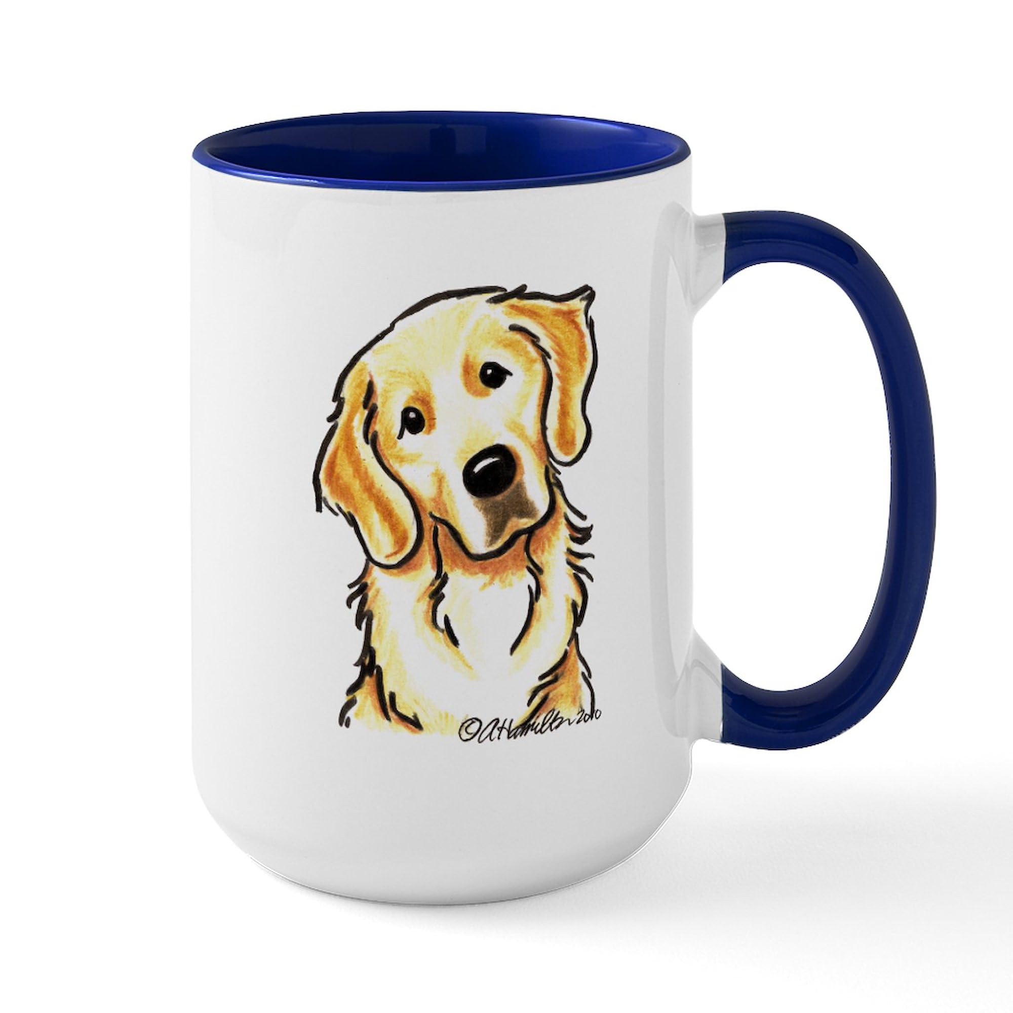 CafePress Golden Retriever Portrait Large Mug 15 oz (444 ml) Ceramic Coffee Mug