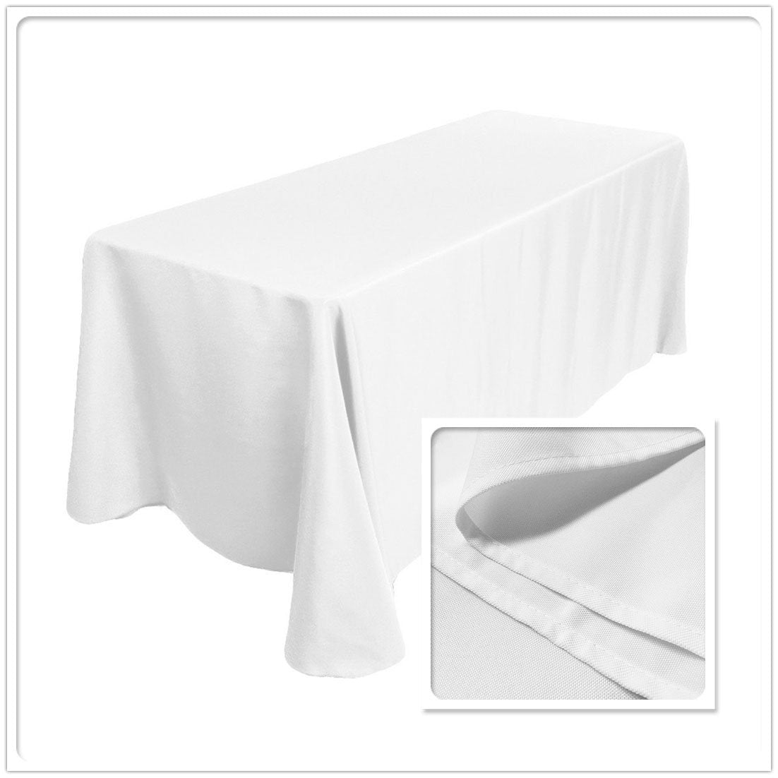 Trlyc Polyester Tablecloth - 72X72 White Square Tablecloth Wrinkle Washable Resistant Tablecloth100% Polyester Overlay Party Wed