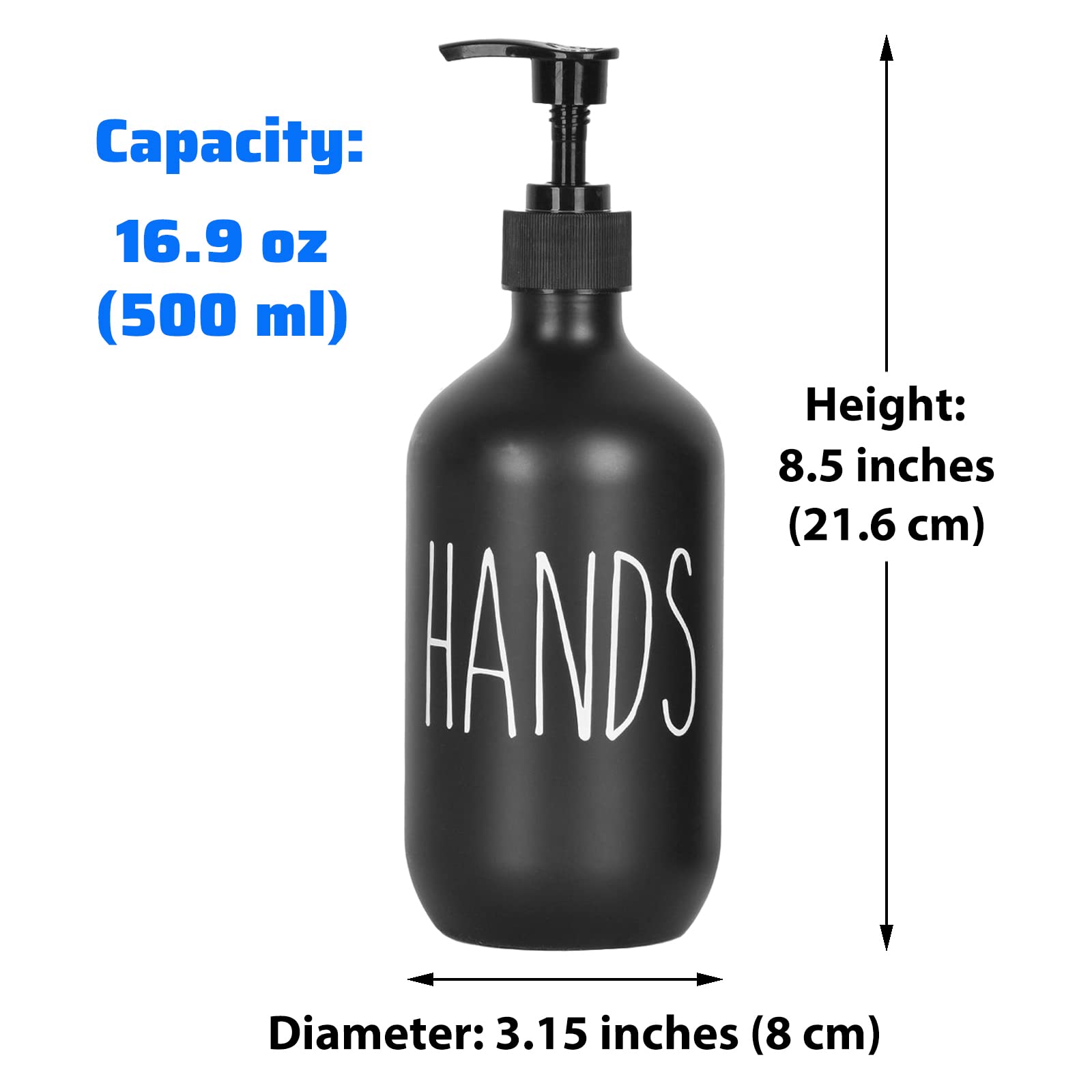 Hand Soap Dispenser 500Ml Large Plastic Soap Dispenser Refillable Pump Liquid Sanitizer Bottle For Kitchen Bathroom Cute Farmhou