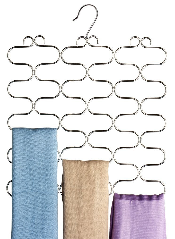 Decobros Supreme 23 Loop Scarfbelttie Organizer Hanger Holder, Chrome