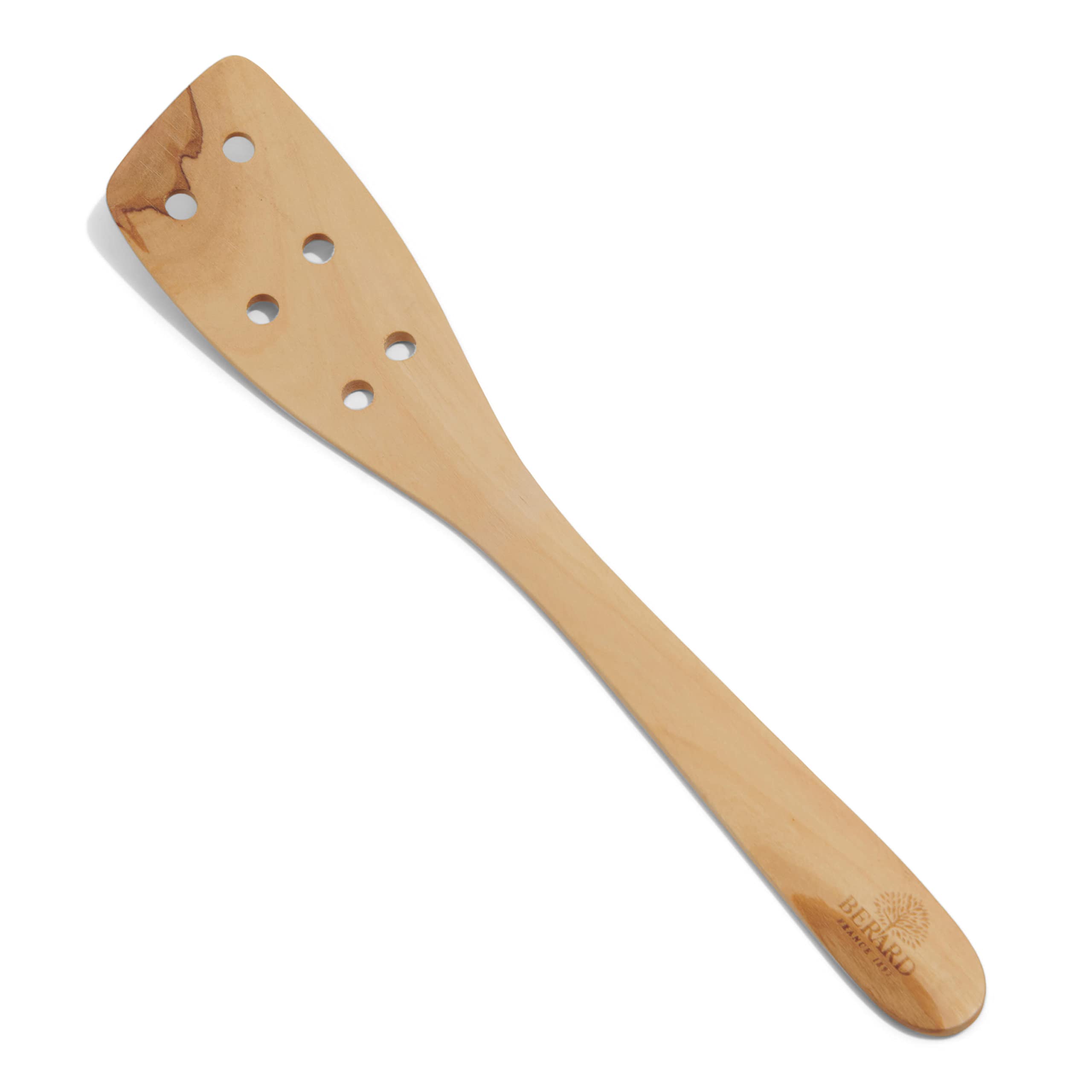 Berard Olivewood Contour Curved 6 Holes, 30Cm/12In Spatula, 12In, Wood