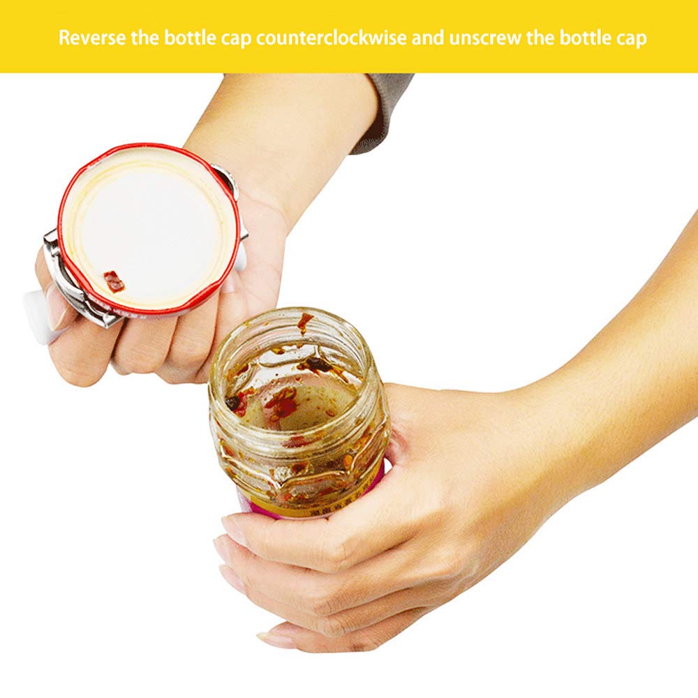 Vastland Jar Opener for Weak Hands, Adjustable Stainless Steel Lid Gripper, 1-3.7 Inch Dia, White, Effortless Kitchen Tool