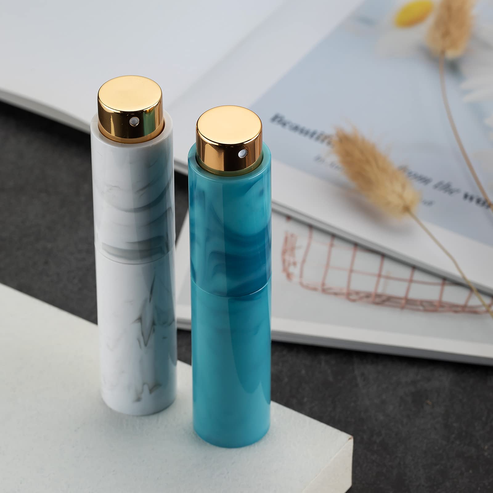 10Ml Perfume Atomizer Travel (4 Pcs), Refillable Cologne Containers, Dispenser Spray Empty Bottle For Mini Sprayer Size (Black&P