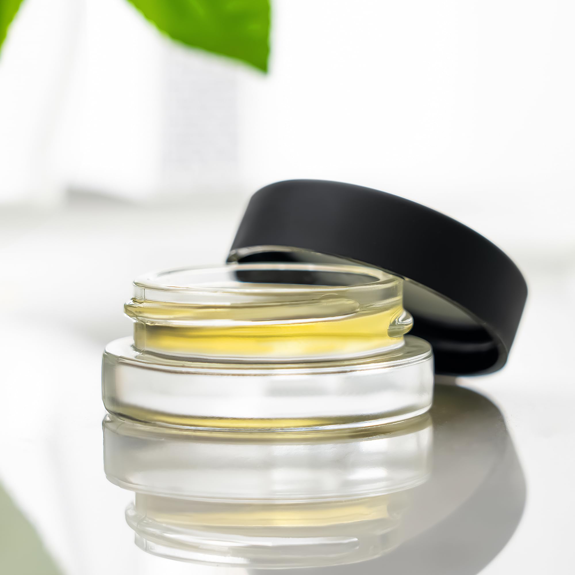 (90 Pack) 7Ml Low Profile Thick Glass Jars With Black Lids - Airtight Containers For Oil, Lip Balm, Wax, Cosmetics