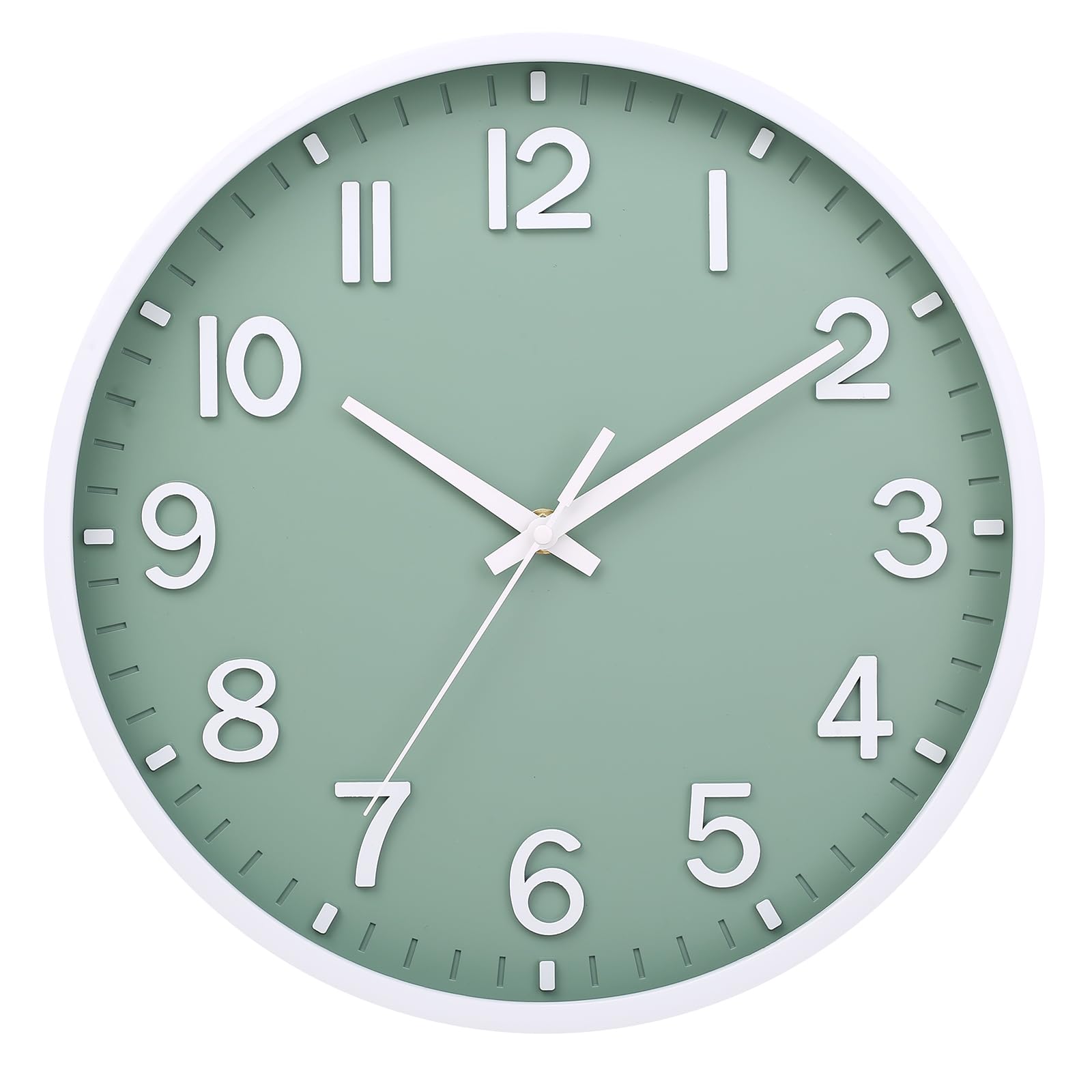 Moiubik Wall Clocks Battery Operated 12 Inch Modern Wall Clock,Silent Non Ticking Wall Clock For Living Room Bedroom Kitchen Off
