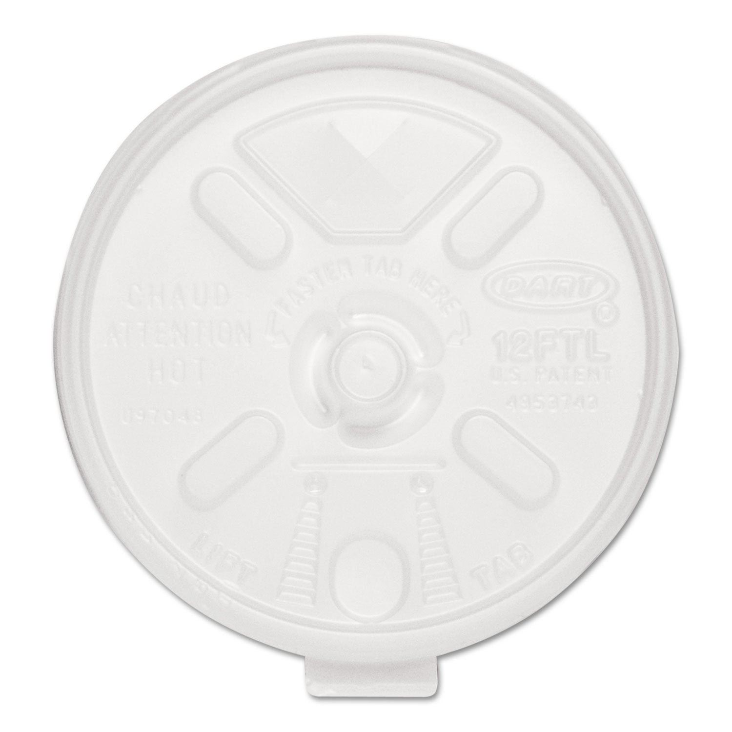 Dcc12Ftls - Dart Liftnlock Lids, Fits 10-14Oz Cups, Translucent