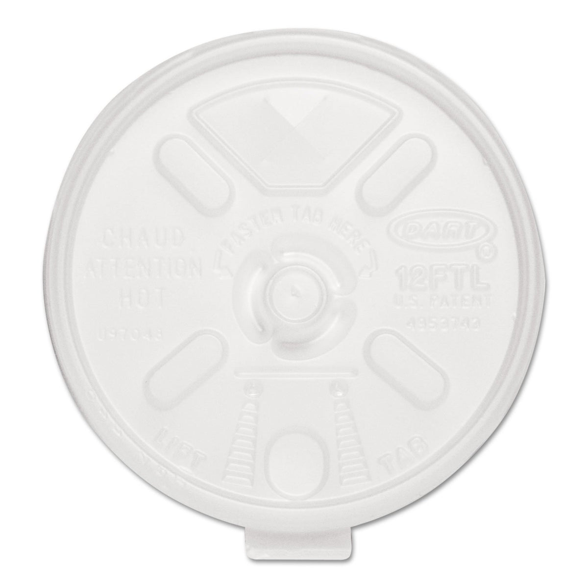 Dcc12Ftls - Dart Liftnlock Lids, Fits 10-14Oz Cups, Translucent