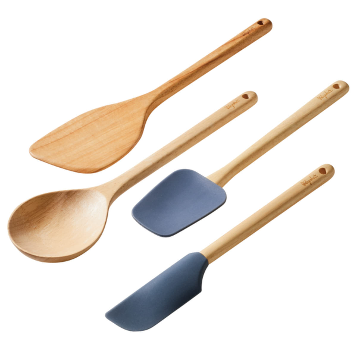 Ayesha Curry Tools And Gadgets Cooking/Kitchen Utensil Set-Includes Solid Spoon, Saute Paddle, Spoonula, Jar Spatula, 4 Piece, A