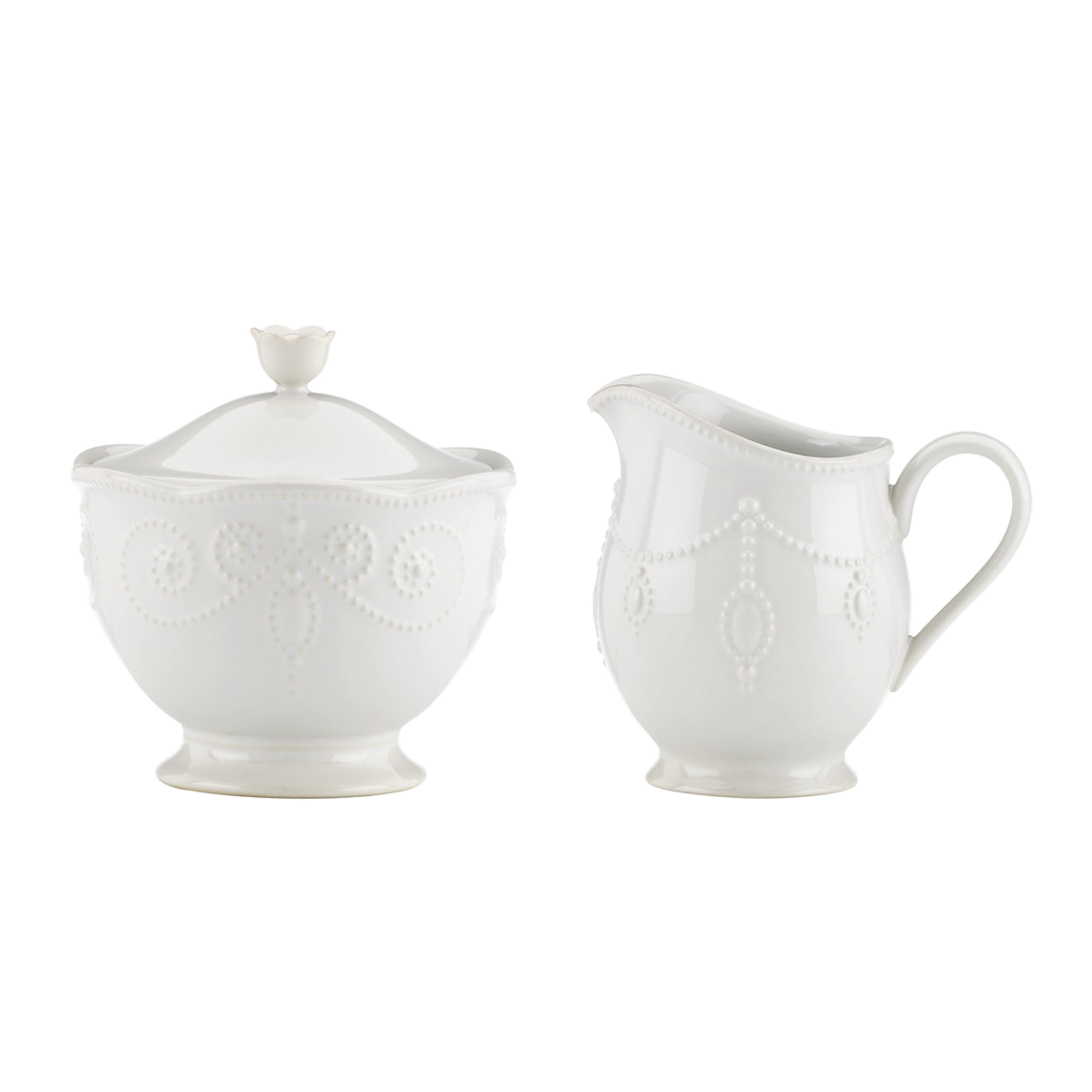 Lenox French Perle Sugar And Creamer, White -, 2.60 Lb
