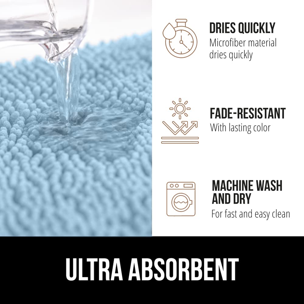 Gorilla Grip Bath Rug Mat 36X24, Thick Soft Absorbent Chenille, Rubber Backing Quick Dry Microfiber Mats, Machine Washable Rugs