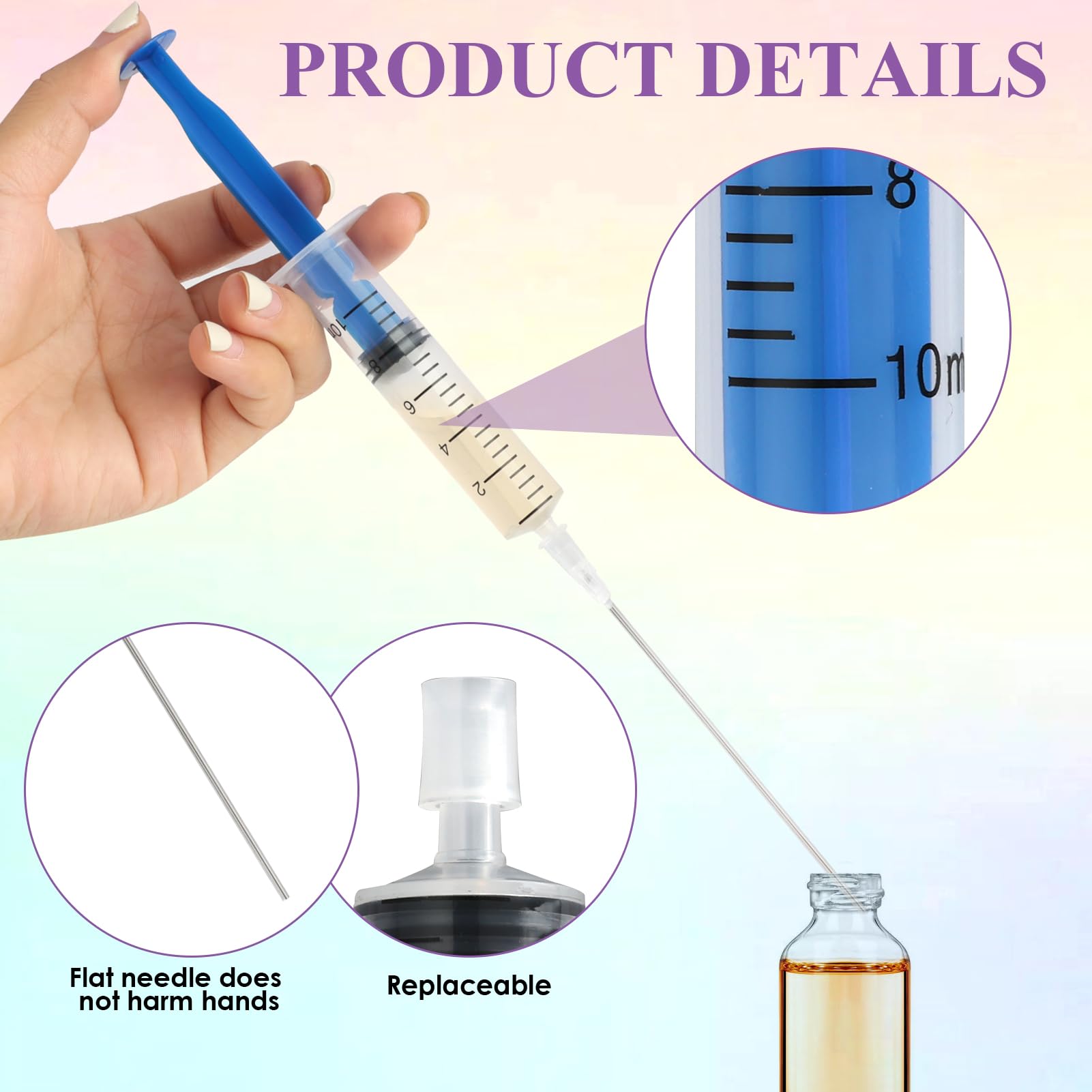 Wxs-Chall 6 Pack-10Ml Plastic Perfume Syringe Extracto Decanter Kit With Blunt Stainless Needle Tip, Suitable For Perfume?Ink?Pe