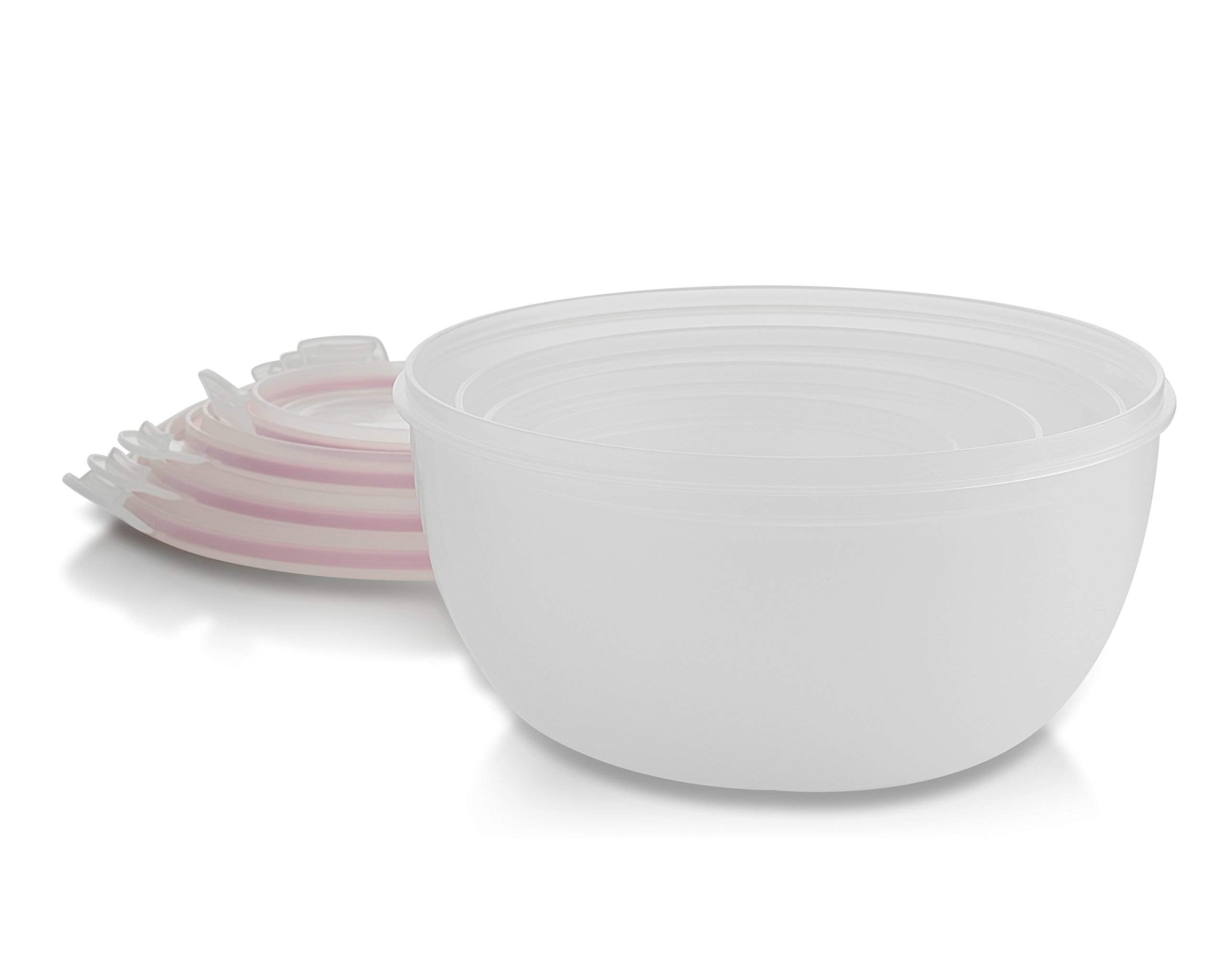 Komax Biokips Mixing Bowls With Lids Set - Multi-Use, Stackable Airtight Food Storage Containers - Bpa-Free Salad Bowls With Lid