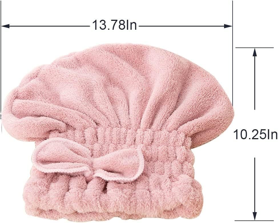 Jseng 3PC Microfiber Hair Towel Caps, Extrame Soft & Ultra Absorbent, Fast Drying Hair Drying Caps Towel Turban Wrap for Wet Hai