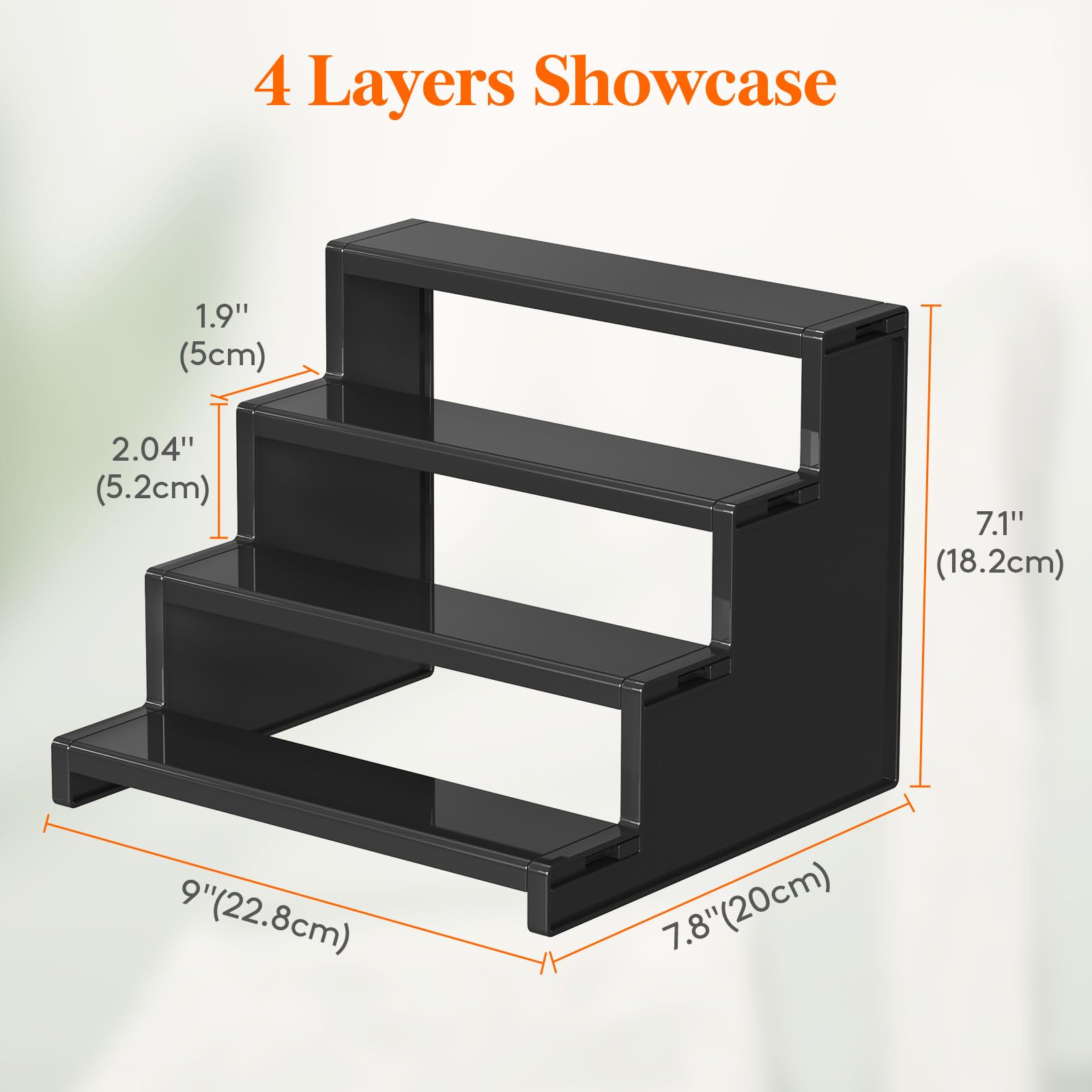 Lifewit Plastic 9 Inch Dark Cologne Stand, Step Perfume Organizer, Tool-free Assembly, Display Stand Shelf for Fragrance, Skinca