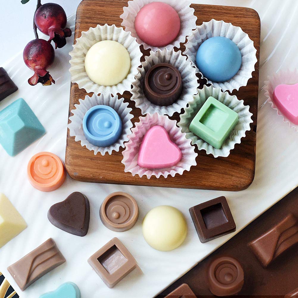 5 Pack Chocolate Bar Molds,Ausplua Silicone Chocolate Mold Candy Jelly Cake Baking Mould,Break-Apart Chocolate, Food Grade Non-S