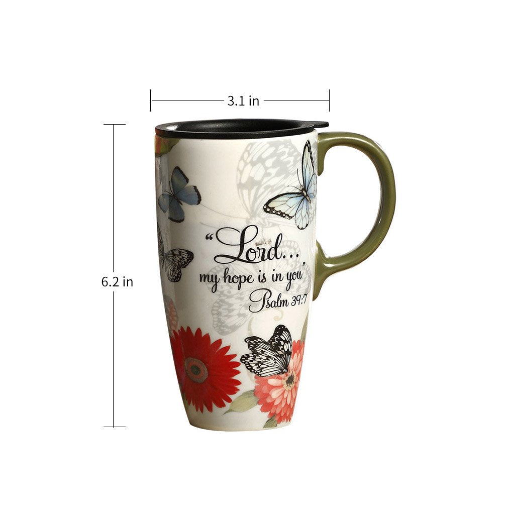 Topadorn 17 Oz. Ceramic Coffee Mug Travel Cup With Handle Sealed Lid And Color Box