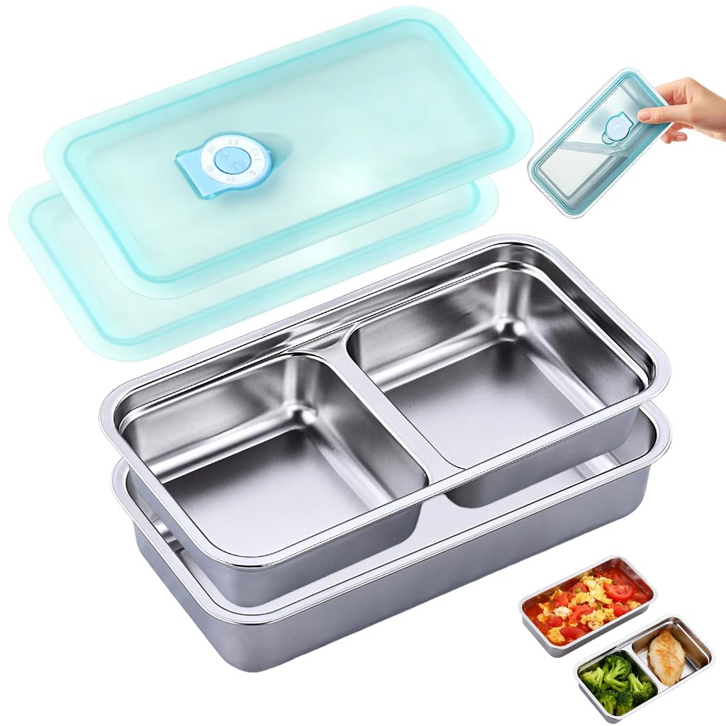 Supvox Snacks Box For Kids, Stainless Steel Kids Lunch Boxes With Lids, Leakproof & Durable, Ideal For School Lunches, Travel, P