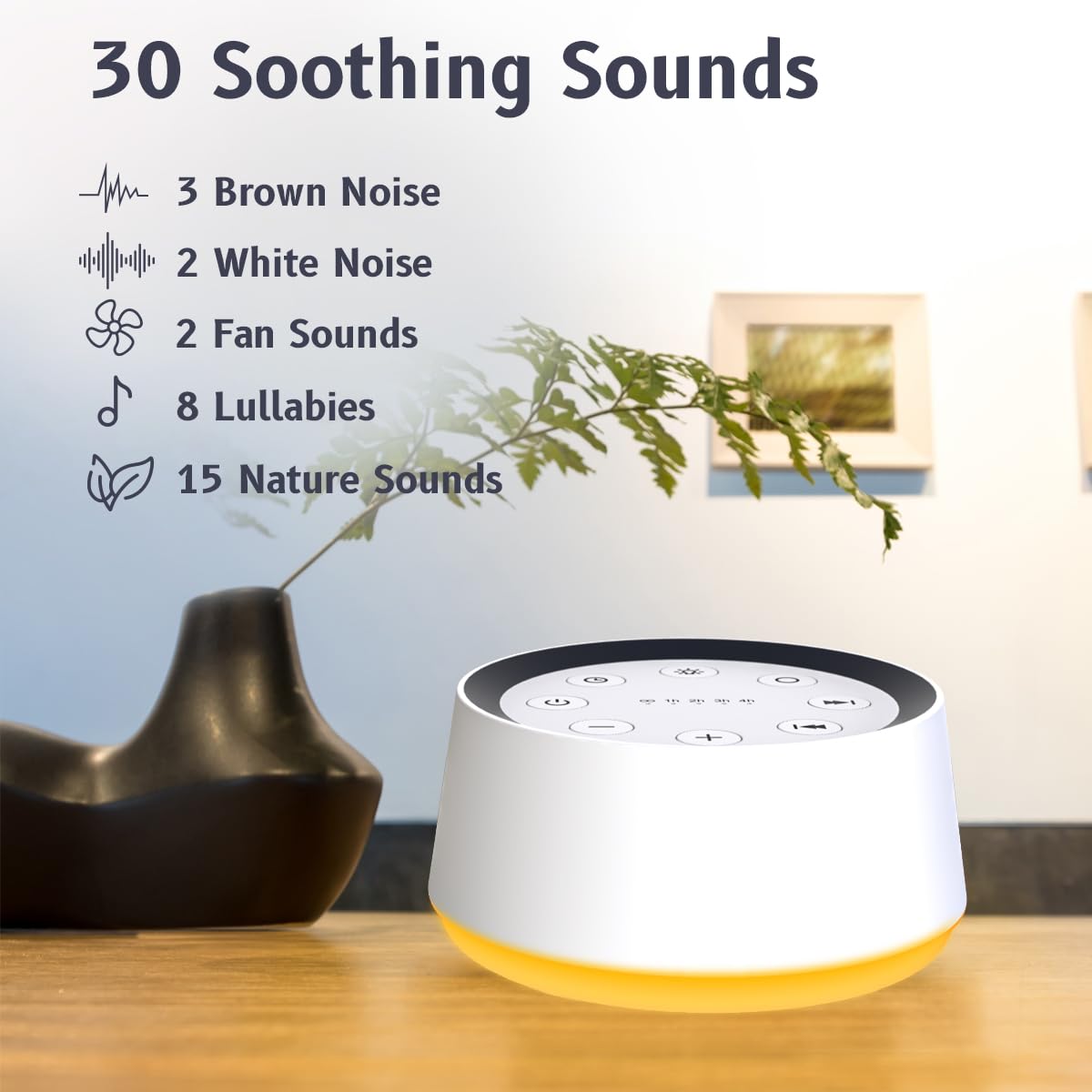 Brown Noise Sound Machine With 30 Soothing Sounds 12 Colors Night Light White Noise Machine For Adults Baby Kids Sleep Machines
