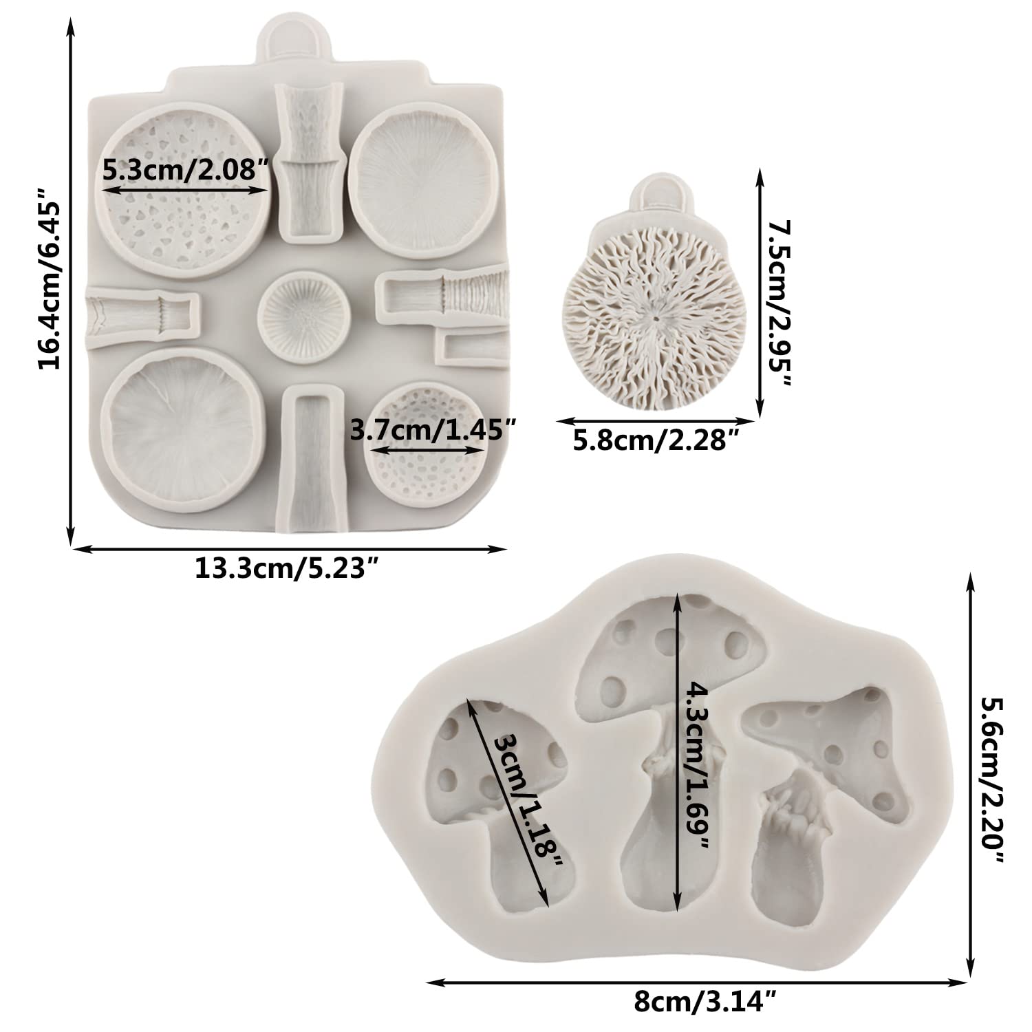 Sijiangmold 3D Mushroom Fondant Silicone Molds Mushroom Chocolate Mold For Cake Decorating Chocolate Candy Polymer Clay Resin Gu