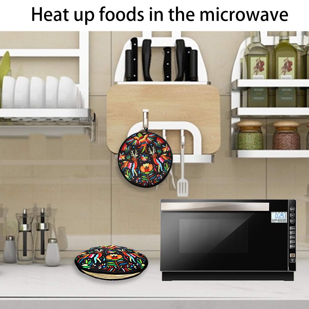 Vnom Tortilla Warmer Pouch 12 Inch Insulated & Microwaveable Fabric Tortilla Keeper Holder Keeps Warm For Corn Flour Taco Pizza