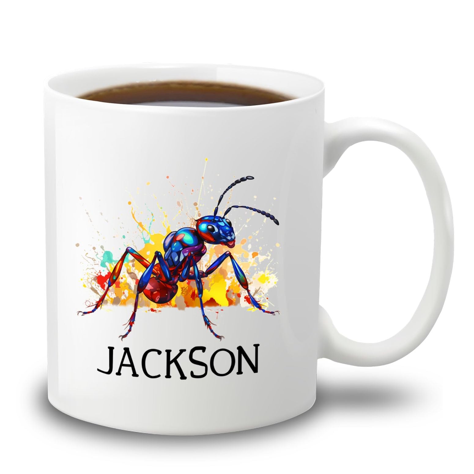 Personalized Name Ant White Coffee Mug Cup Gift For Men Women Ant Lover, Customized Ant Color Coffee Cup 11 Oz 15 Oz, Unique Ant