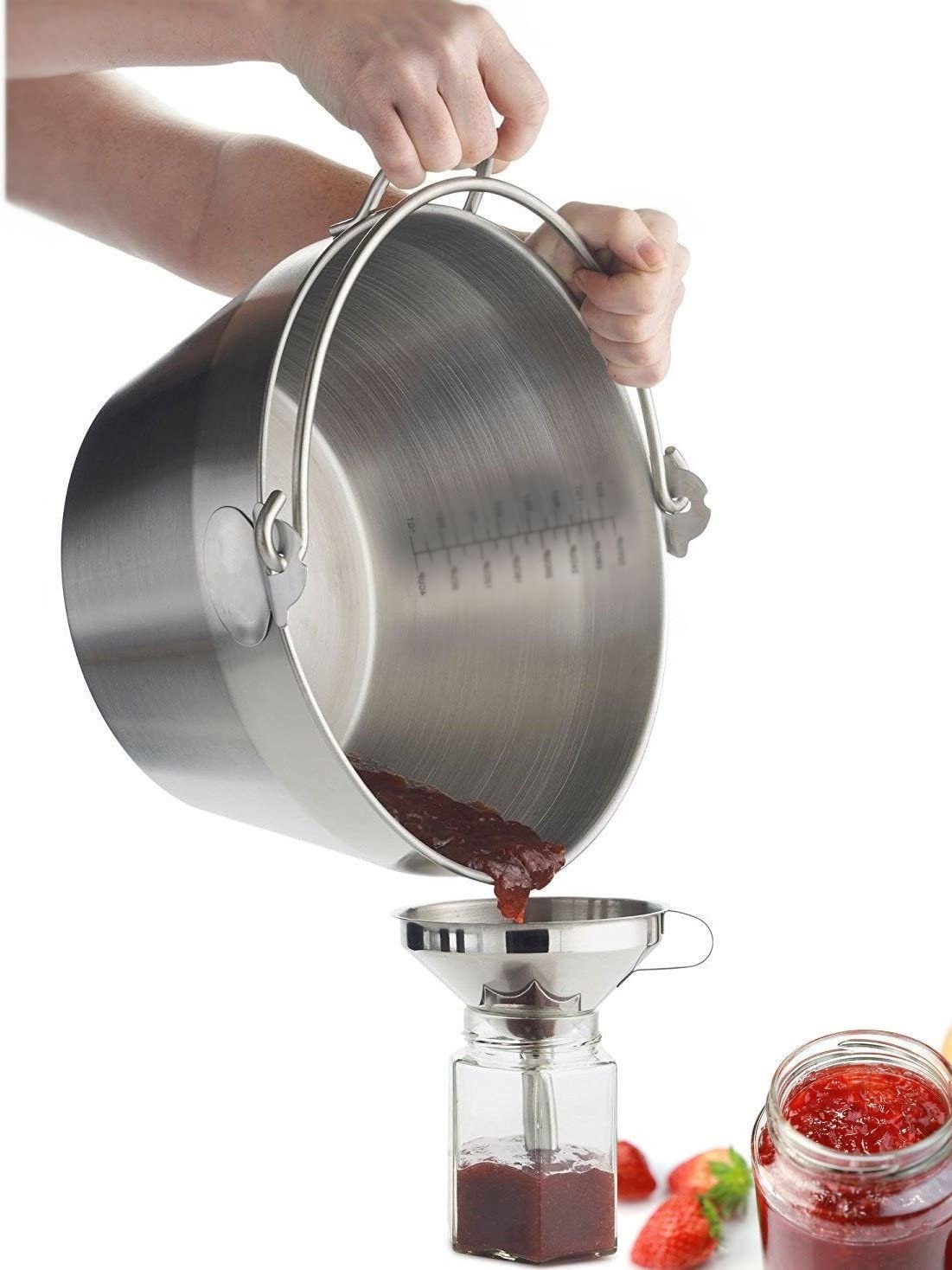 Jam Making Maslin Pan Stainless Steel Preserve Pot & Handle Bucket,Camping Pan (4.5L-4.5Qt)