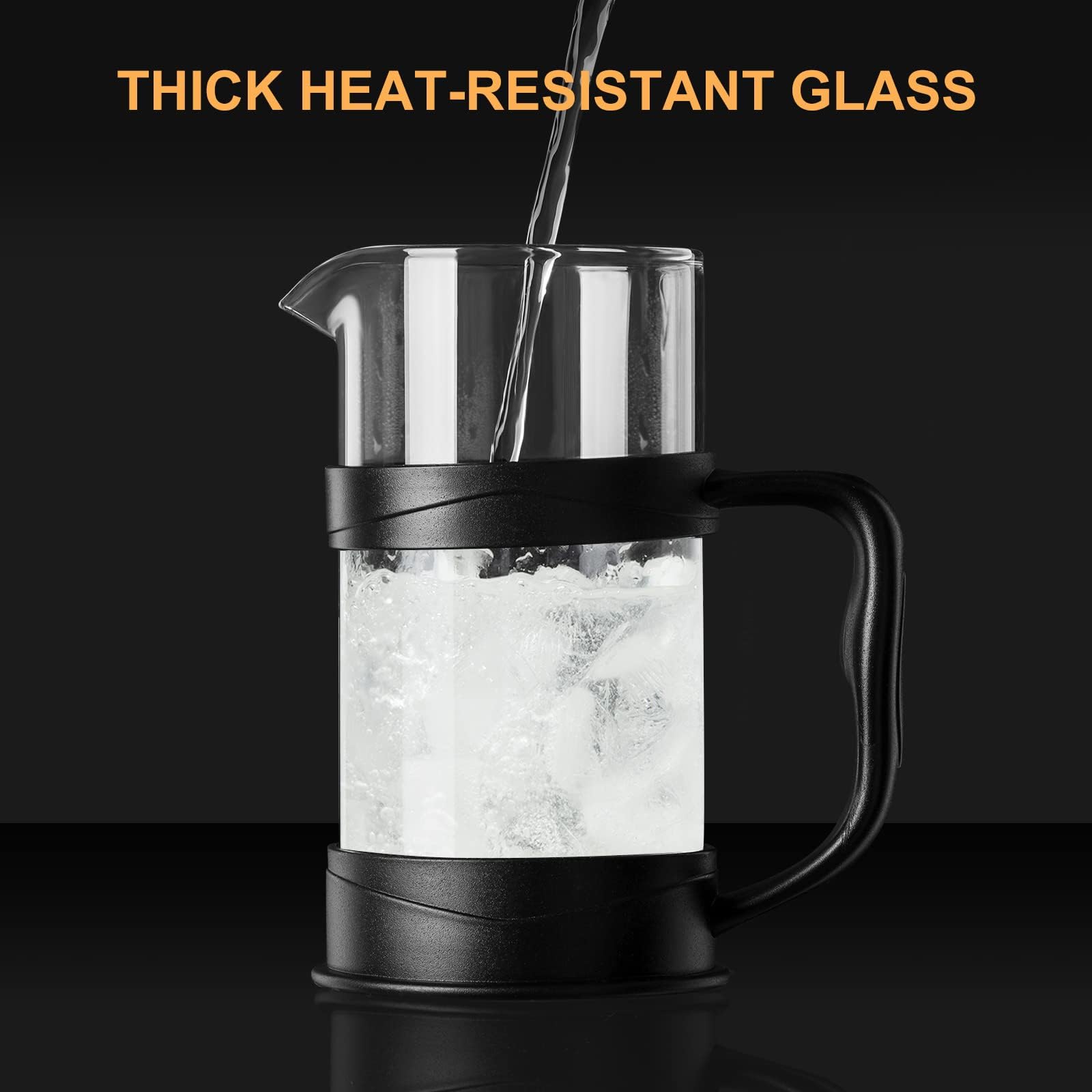 Paracity French Press Coffee/Tea Maker, Camping Mini Coffee/Tea Press Of 304 Stainless Steel Filter And Heat Resistant Glass, Co