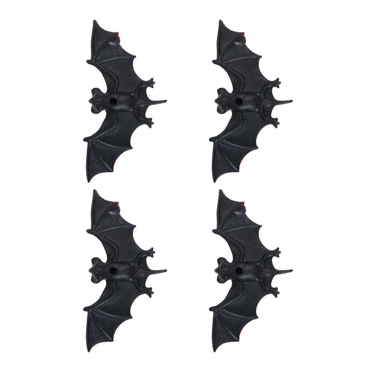 Ciieeo 4pcs Bat Decor Rubber Hanging Home Decor Wall Halloween Party Favors Makeup Stuff Glass Halloween Eve ations Party Hangin
