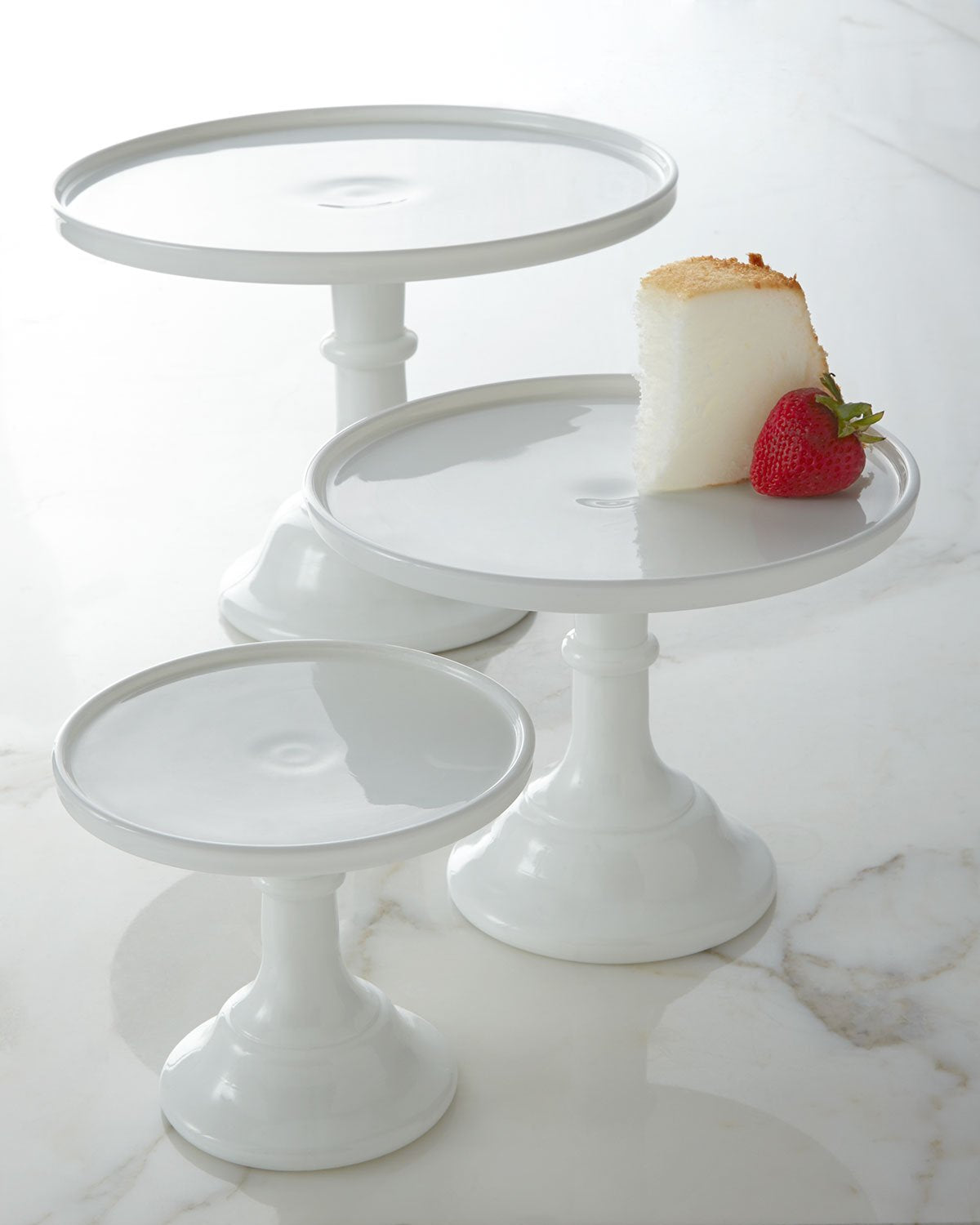 Milk White 6'' Glass Cake Stand - By Mosser Glass