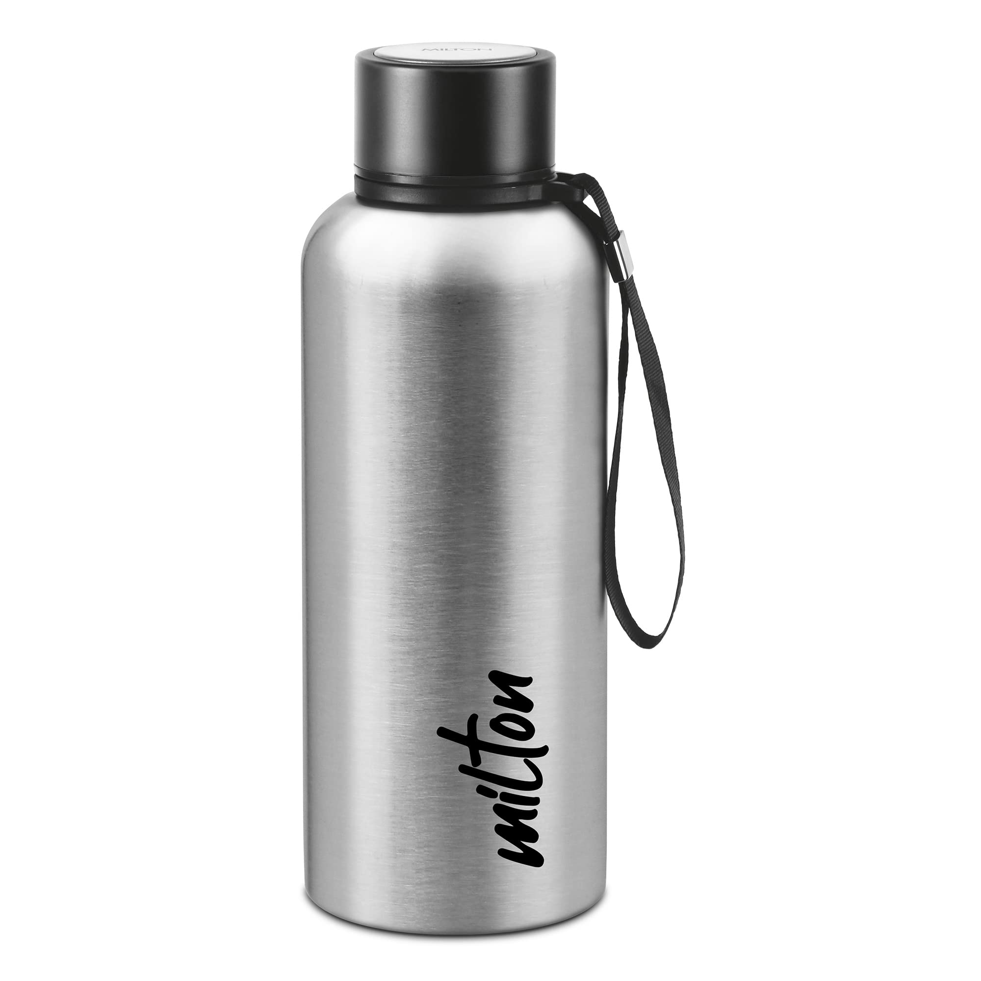 Milton Aura 750 Thermosteel Bottle, 750 ml, Silver | 24 Hours Hot and Cold | Easy to Carry | Rust Proof | Leak Proof | Tea | Cof
